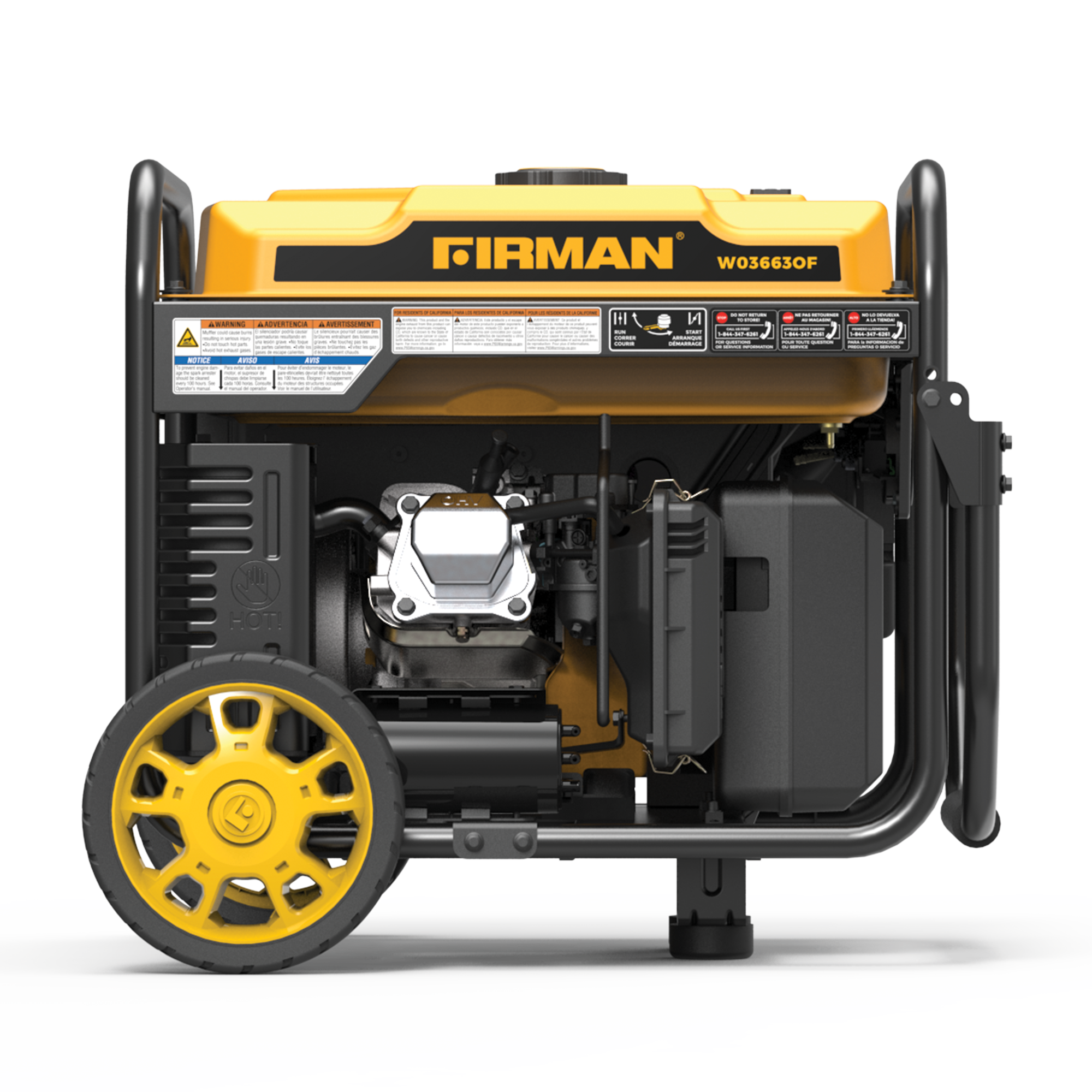 4500W Portable Inverter Generator with Remote Start & CO Alert - Open Frame Design for Camping, RV, and Emergency Power Backup