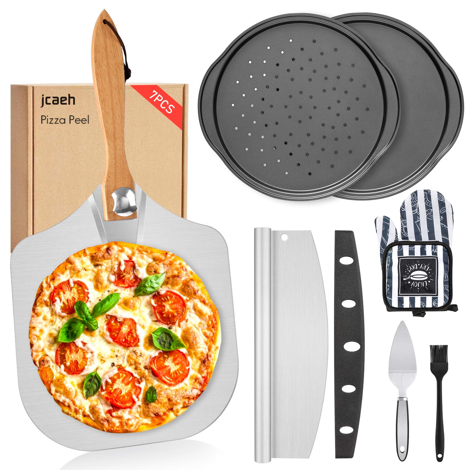 Foldable Pizza Peel Set - 7Pcs 12