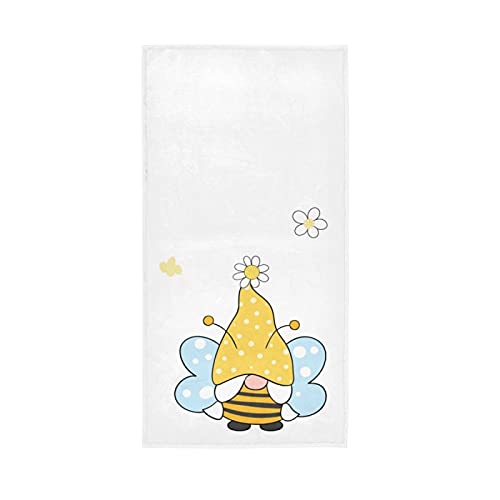 Premium Bee & Butterfly Printed Hand Towels - 30x15 Inch Absorbent Kitchen Dish Towels, Bathroom Washcloths for Home, Spa, Gym, Yoga - Soft & Durable for Beach, Hotel & Guest Use - Spring Summer Decor Essentials