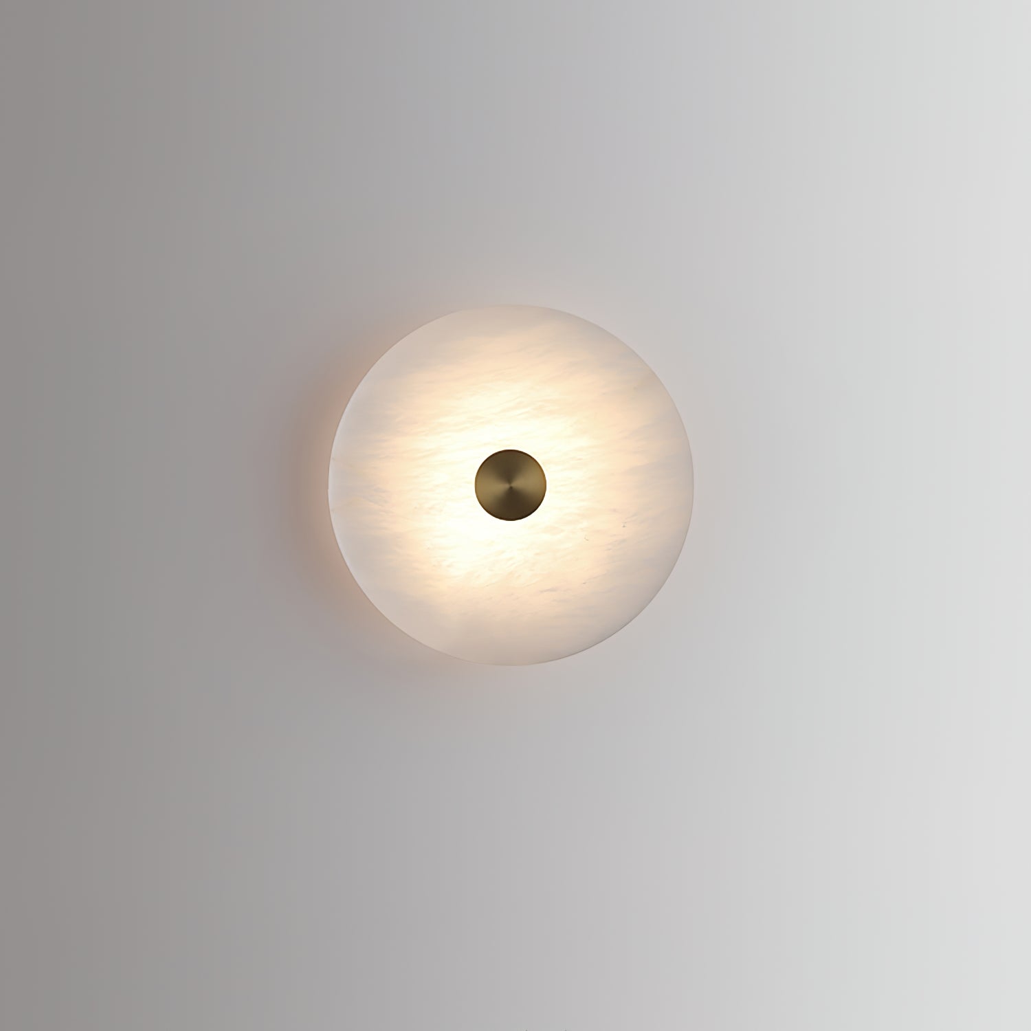 Modern Disc Shaped Alabaster Wall Light - Elegant White Stone Sconce for Bedroom, Living Room & Hallway Lighting