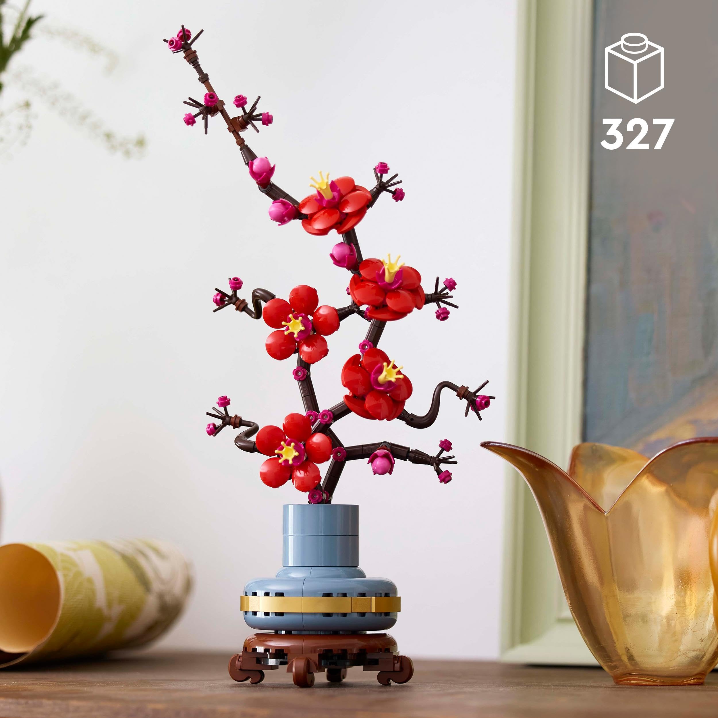 LEGO Botanicals Plum Flower Artificial Plant Set - DIY Building Kit for Adults - Home & Office Decoration - Relaxing Activity Gift for Women & Men (10369) | Perfect for Home Decor, Office Desk, and Stress Relief
