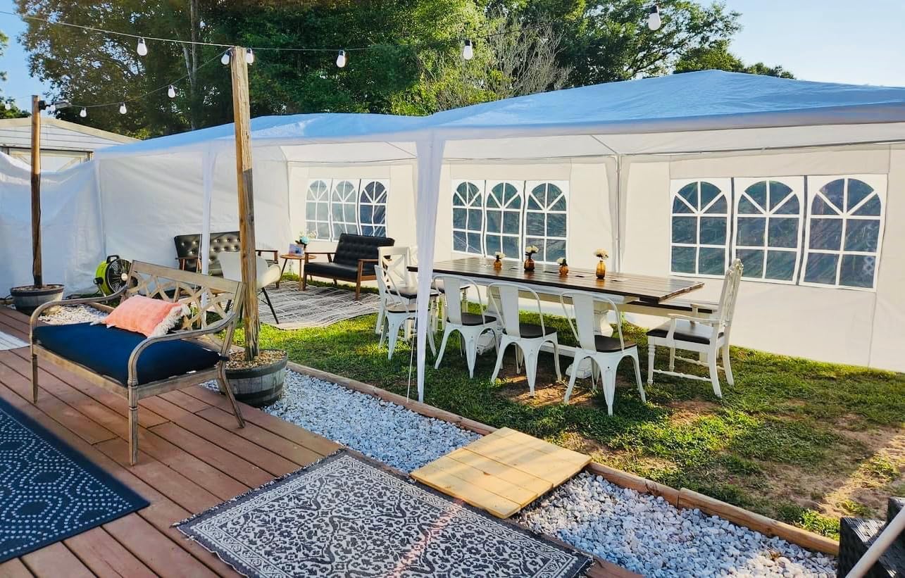 10x30ft White Outdoor Party Canopy Tent - Large Wedding, Garden & Patio Gazebo with 8 Removable Sidewalls | Perfect for Backyard Events, Festivals & Outdoor Gatherings