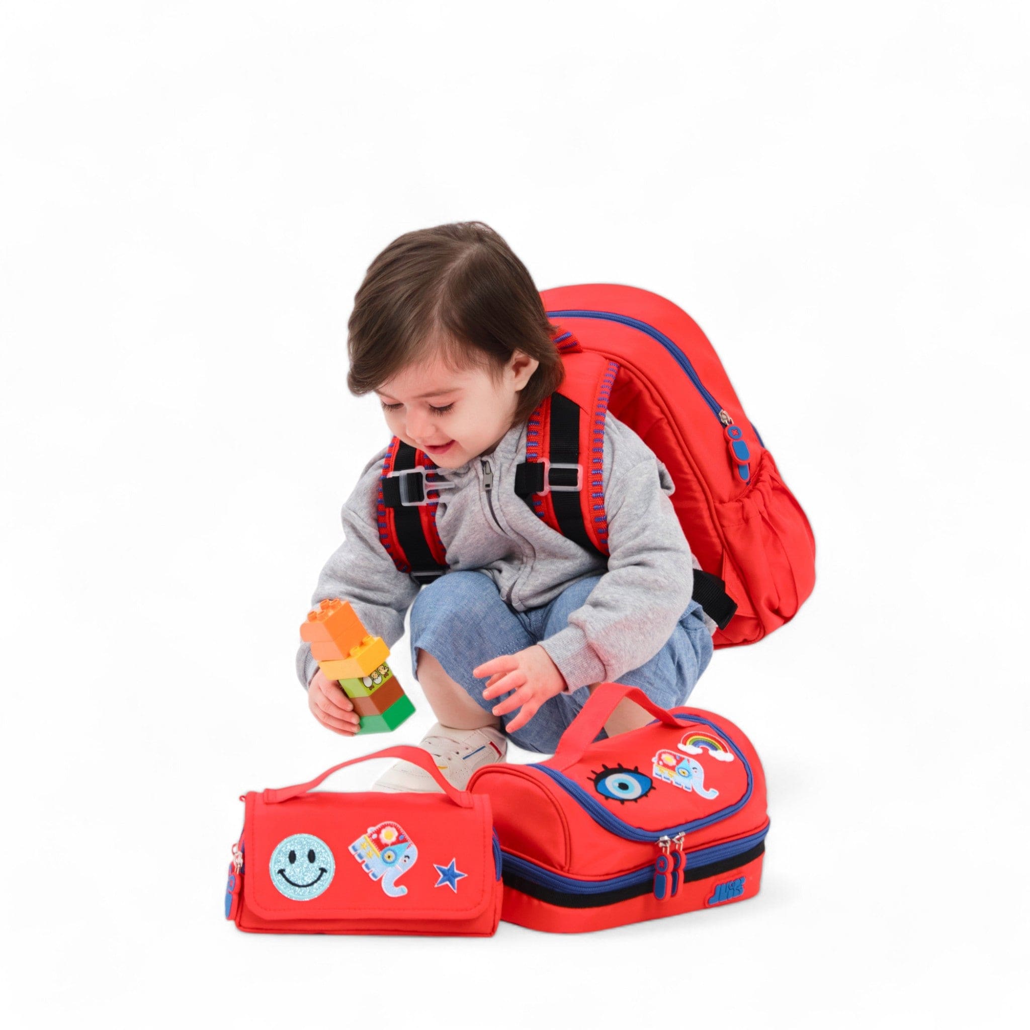 Moji Small Backpack - Lightweight & Durable Mini Backpack for Women & Teens, Fire Red - Perfect for School, Travel, Gym & Everyday Use