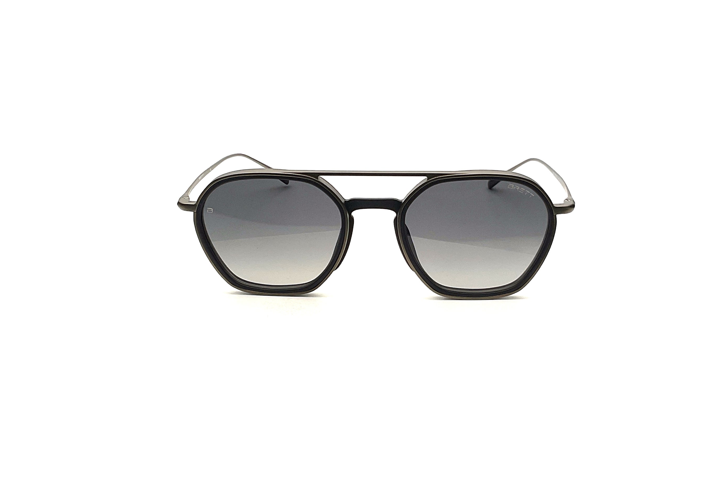 BRETT Eyewear Giacomo Sunglasses - Black/Gunmetal Polarized Aviator Style for Men - Perfect for Driving, Outdoor Sports & Fashion Accessories