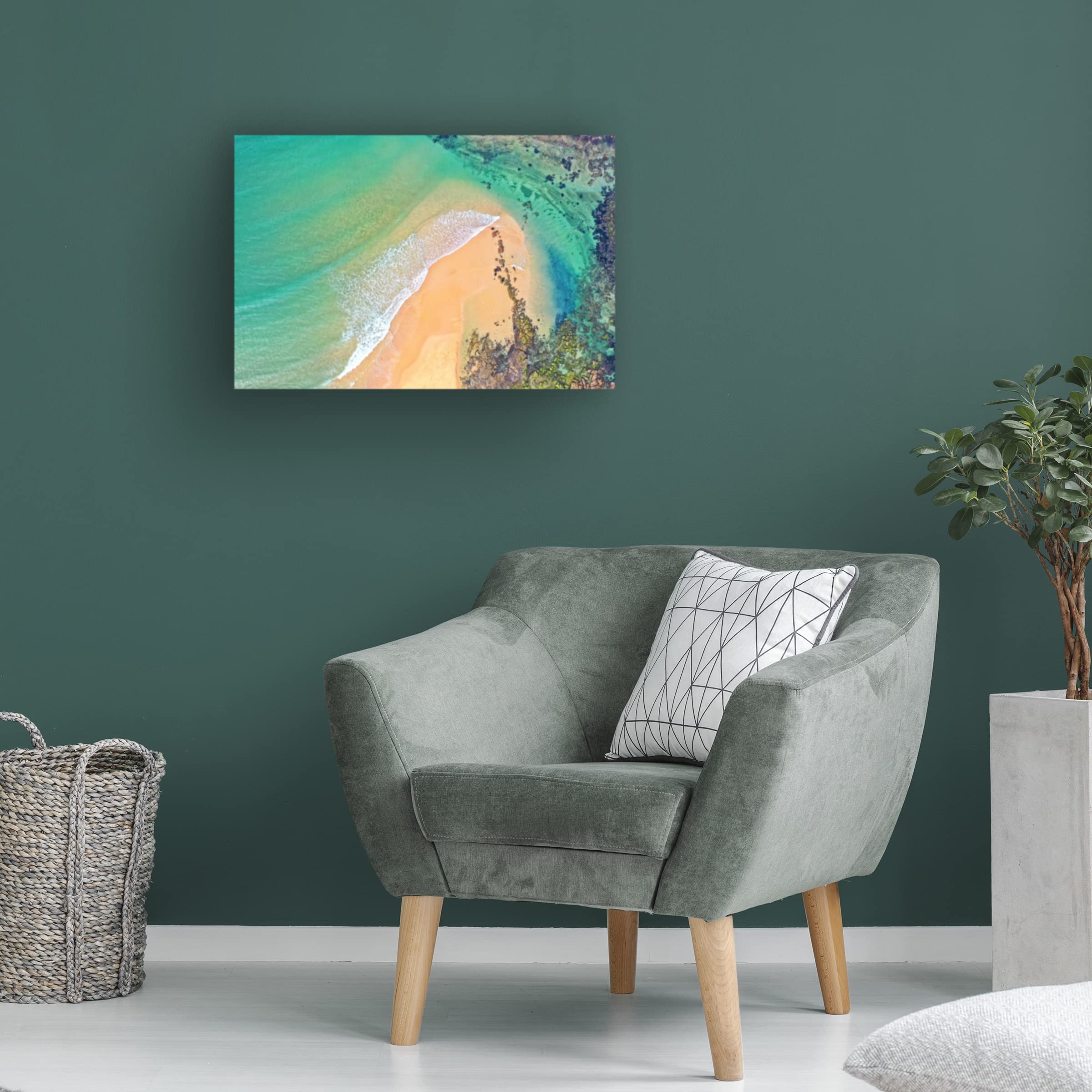 Trademark Fine Art 'Ocean Abstractions 2' Canvas Wall Art by Beata Czyzowska Young - Modern Coastal Painting for Living Room, Bedroom & Office Decor