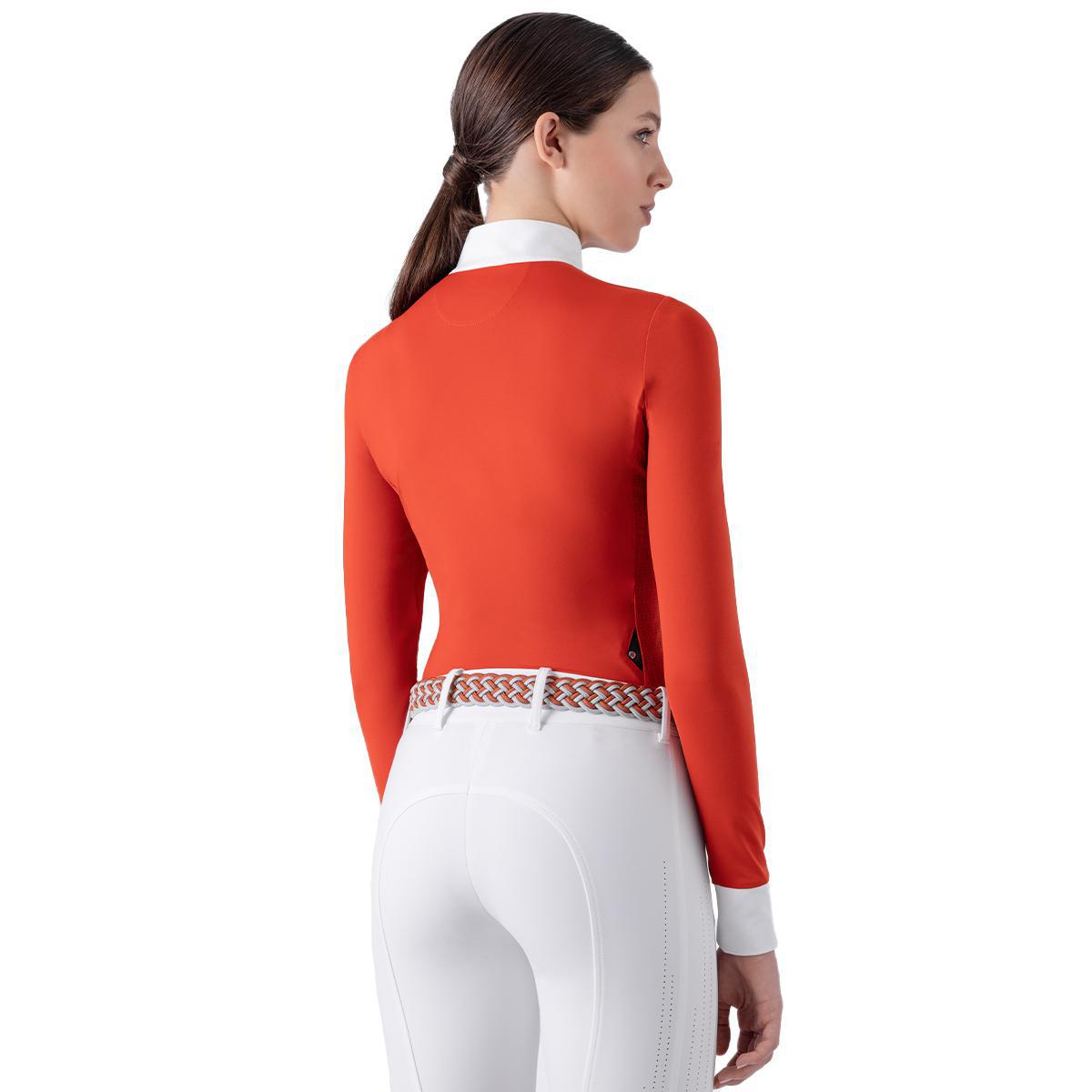 Equiline Women's Embra Long Sleeve Competition Polo Shirt - Breathable Equestrian Riding Shirt for Horseback Riding & Show Jumping