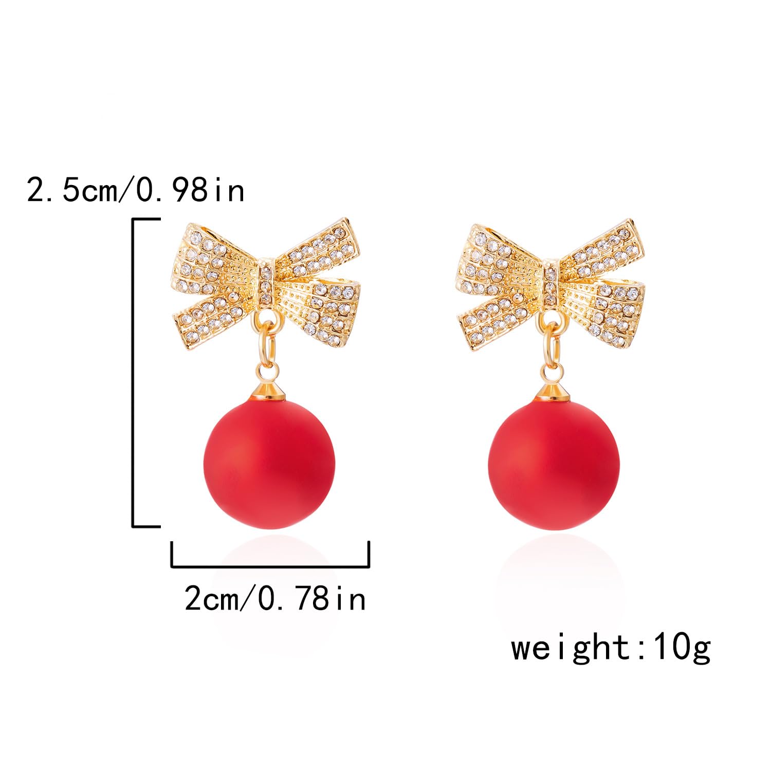 Festive Red Bow Earrings for Women - Christmas & New Year Holiday Jewelry - Perfect for Parties, Gifts & Seasonal Outfits