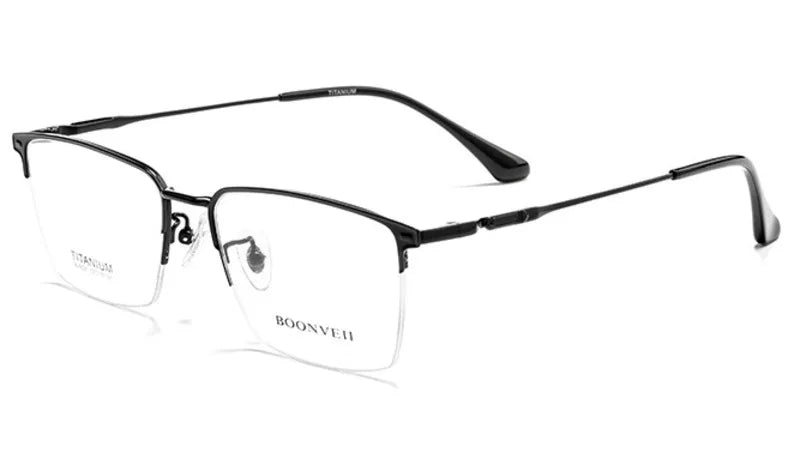 Brightzone Women's Semi-Rimless Square Titanium Eyeglasses Frame 71203 - Lightweight & Durable Glasses for Work, Reading & Fashion