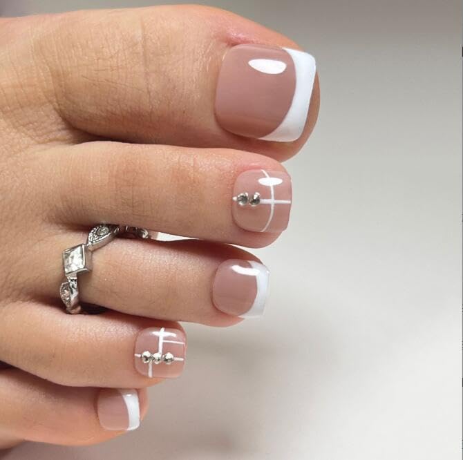 Nude Rainstone Cross French