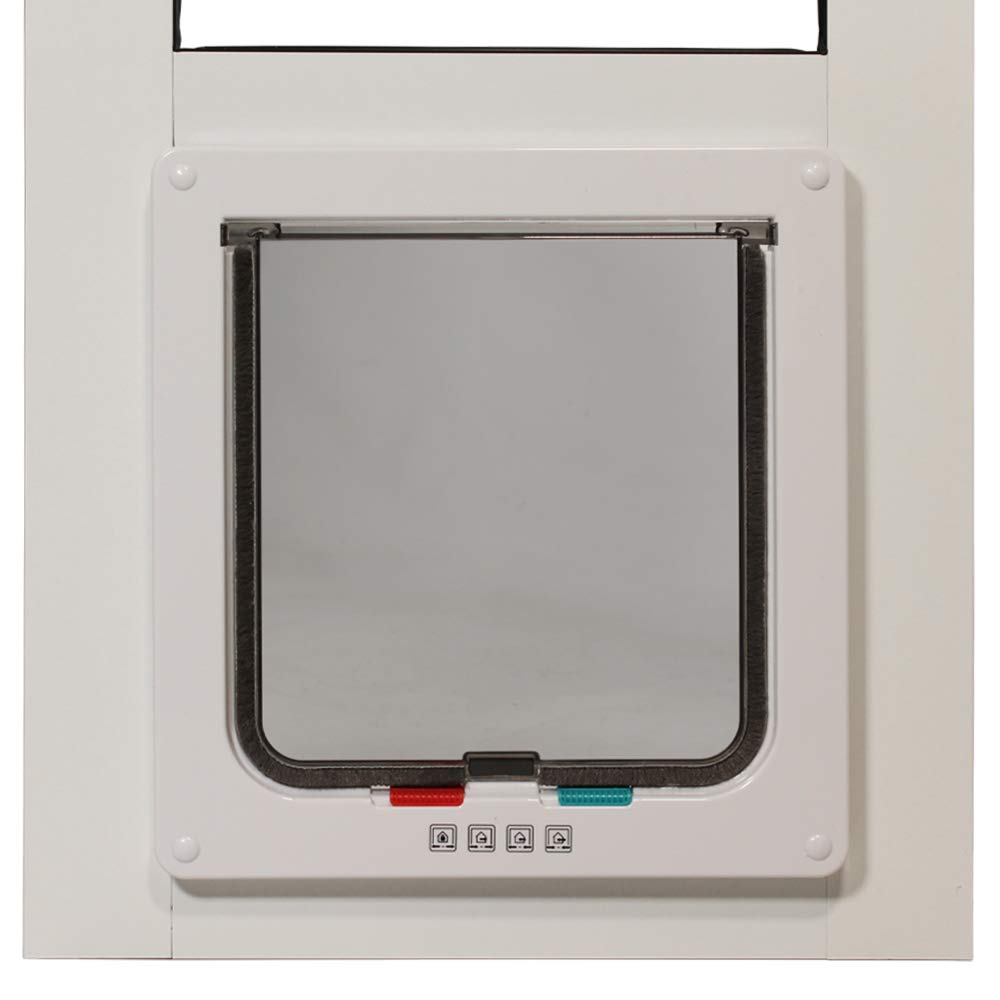 Whiskers & Windows Cat Door for Horizontal Sliding Windows - Large Cat Flap for Easy Pet Access (Fits 34