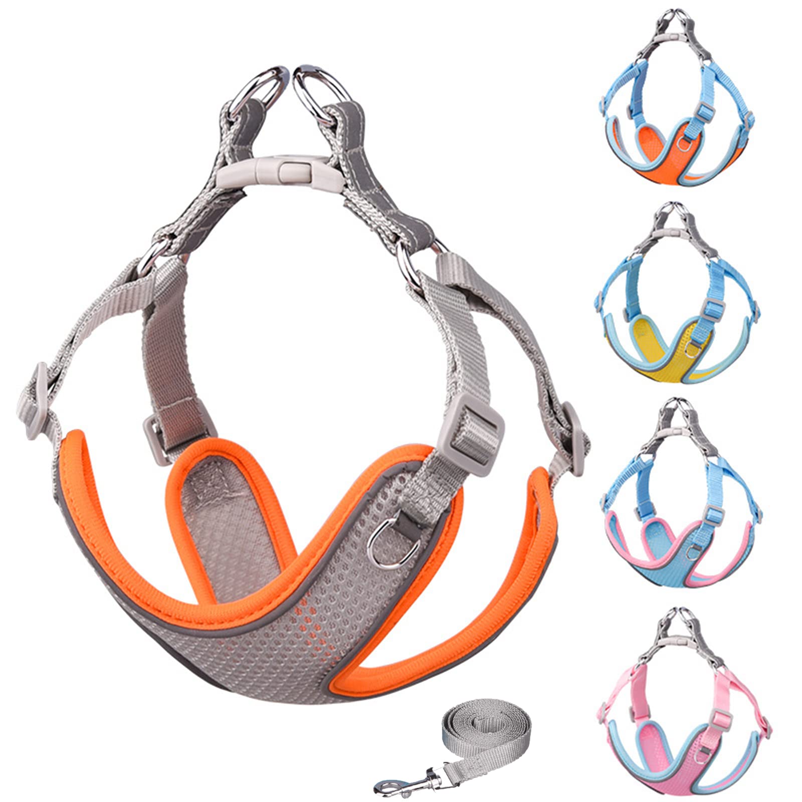 MAKASI No Pull Dog Harness with Leash Set - Reflective Breathable Mesh Pet Vest, Front Clip Easy Control for Small Medium Large Dogs (XX-Small, Blue) - Perfect for Walking, Running & Outdoor Adventures