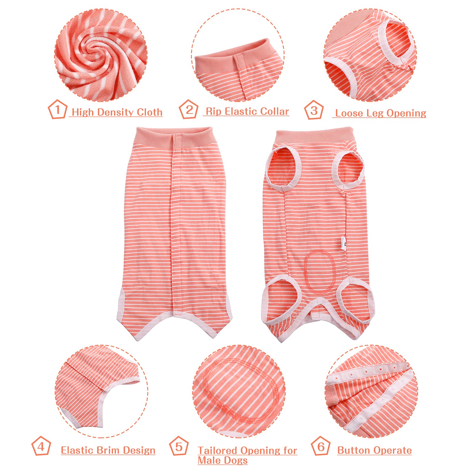 SAWMONG Dog Recovery Suit - Post-Surgery Protective Wear for Dogs | Soft Surgical Onesie for Spayed Female & Neutered Male Dogs | Alternative to E-Collar Cone | Pink Small | Perfect for Wound Protection & Comfort After Vet Procedures