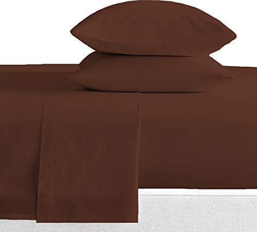 Luxury 1500-TC Egyptian Cotton Queen Sheets - Deep Pocket for Hotel Comfort (Chocolate)