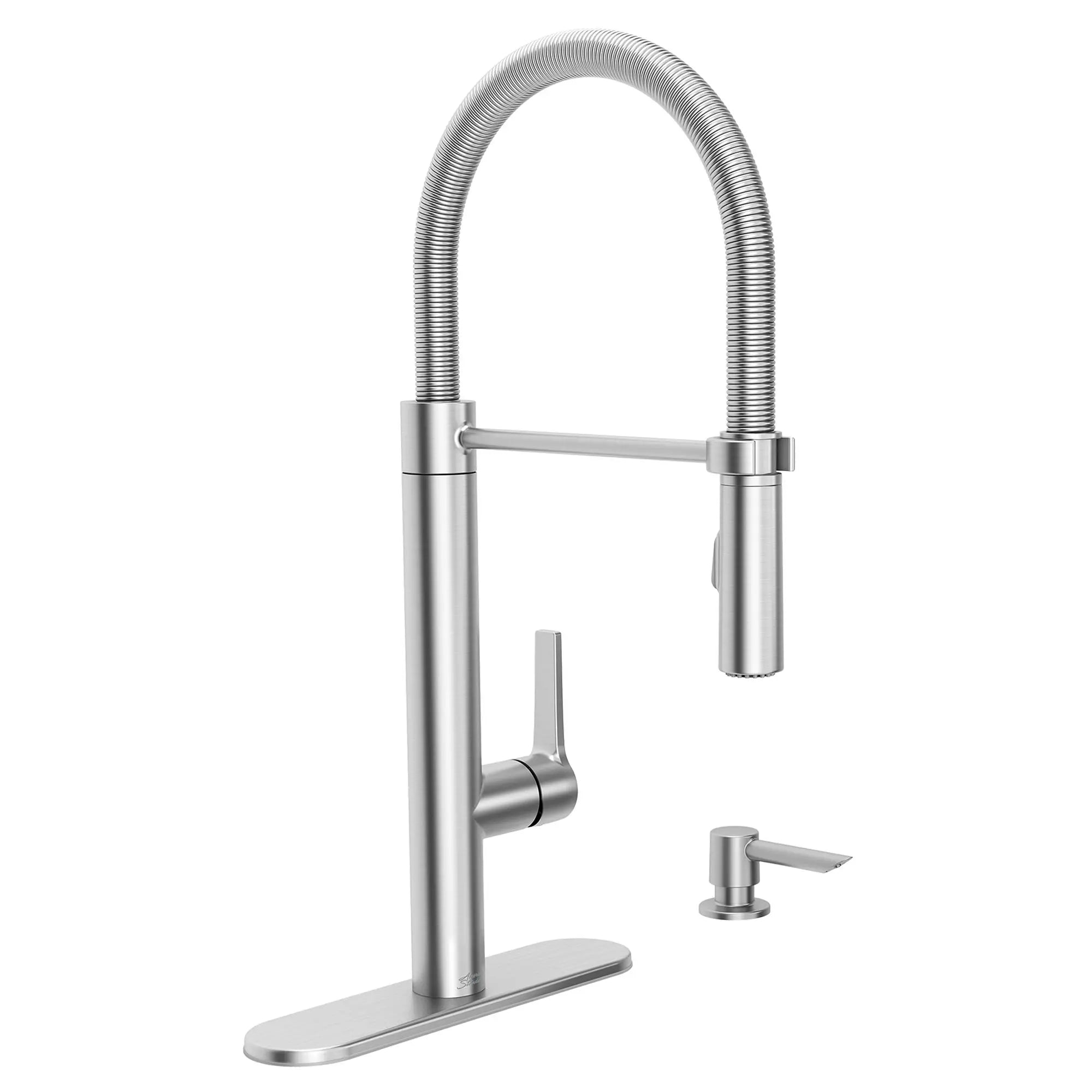 Grayson Semi-Professional Single Handle Kitchen Faucet - High Arc Pull Down Sprayer, Brushed Nickel Finish for Modern Home & Restaurant Use