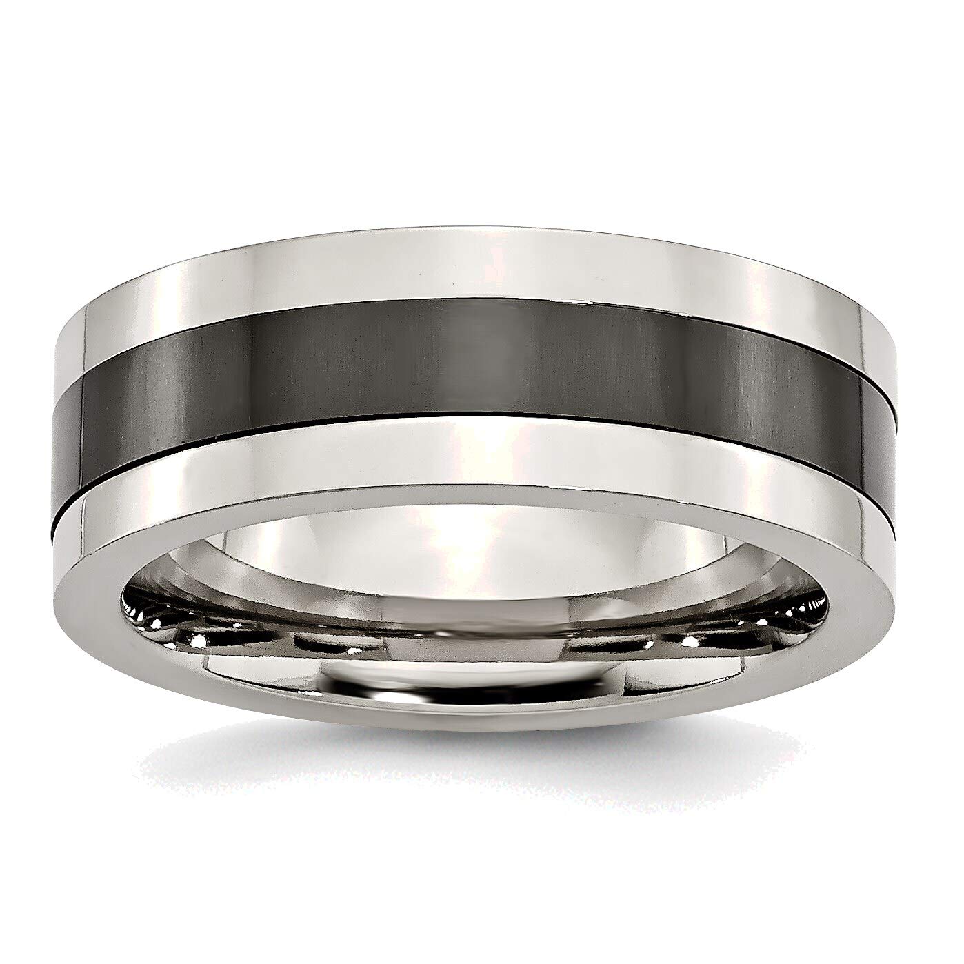 Bonyak Stainless Steel & Black Ceramic Ring for Men & Women - Size 11 Wedding Band, Anniversary Gift, Fashion Jewelry for Everyday Wear