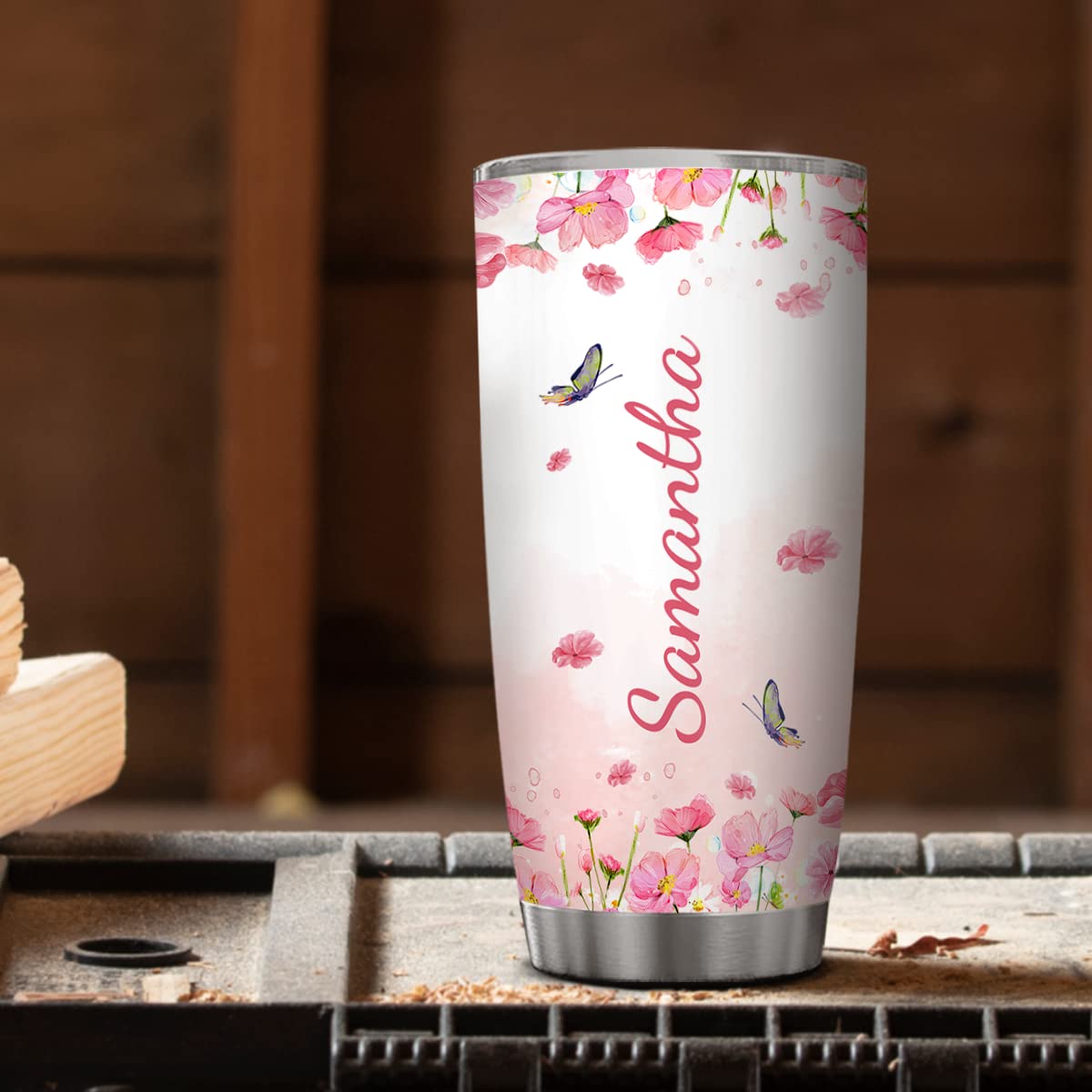Personalized Butterfly Stainless Steel Tumbler 20oz 30oz - Custom Name Coffee Travel Mug for Women, Girls, Friends - Perfect Birthday, Christmas Gift for Butterfly & Spirit Animal Lovers - Ideal for Office, Gym, Travel & Daily Use
