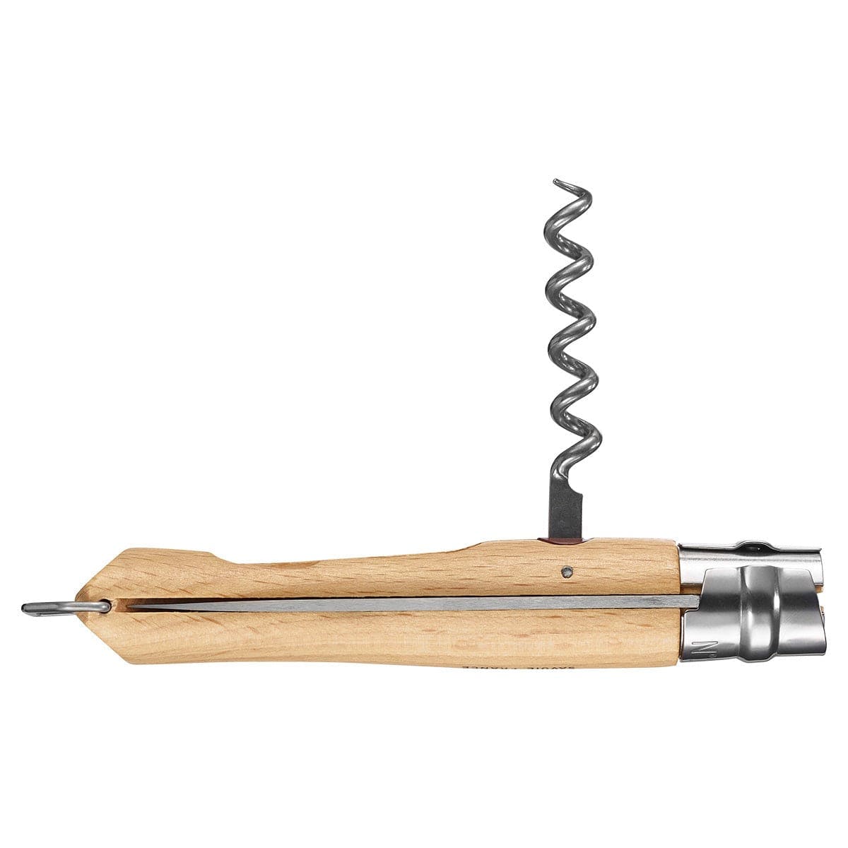 Opinel No. 10 Corkscrew Knife with Bottle Opener - Stainless Steel Multi-Tool for Wine Lovers, Camping & Outdoor Adventures