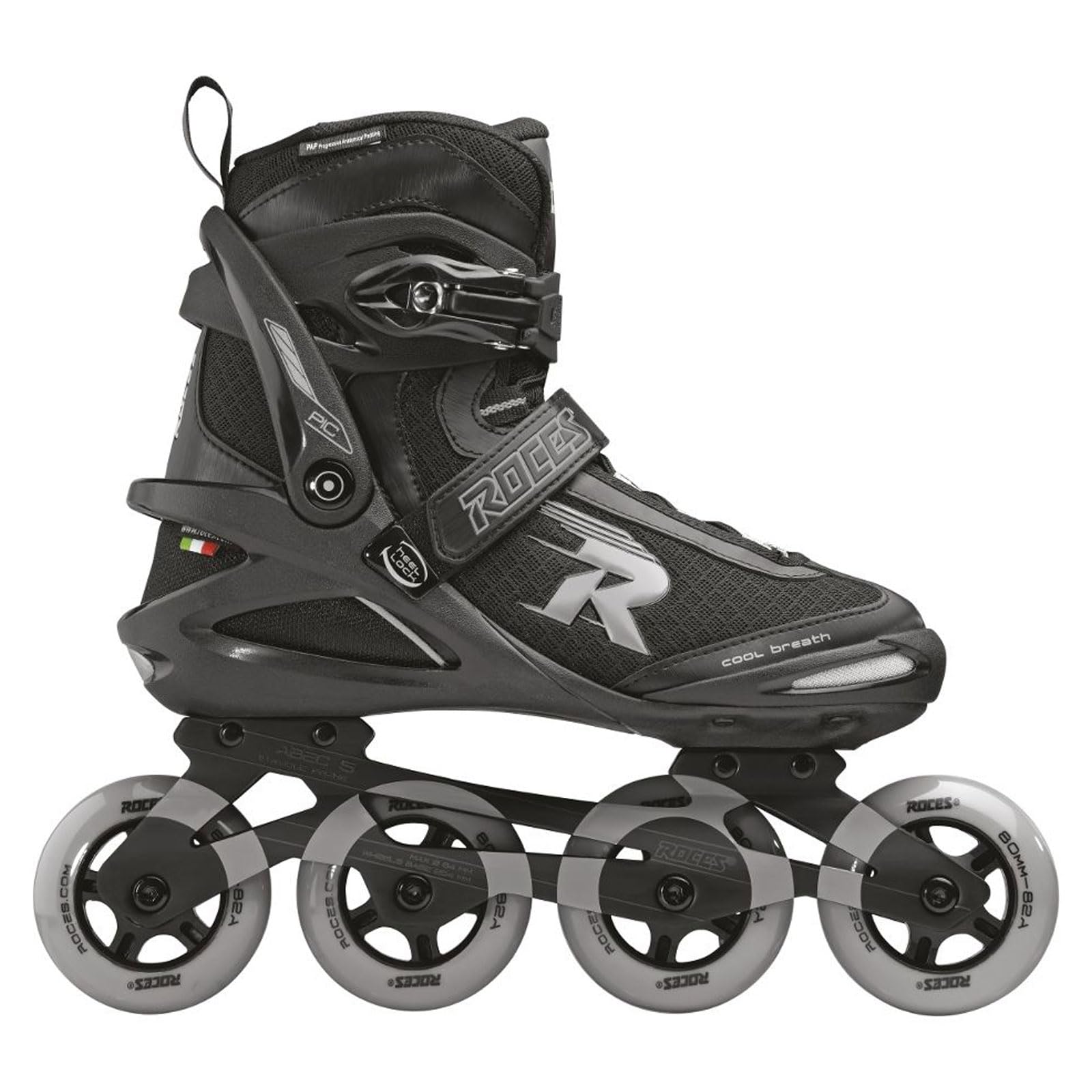 ROCES Men's 4x80mm Inline Skates - Breathable Fitness & Racing Rollerblades with Memory Buckle, Easy Entry Boots, Glass Fiber Reinforced Shell & Aluminum Frame - Perfect for Outdoor Exercise, Speed Skating & Urban Commuting