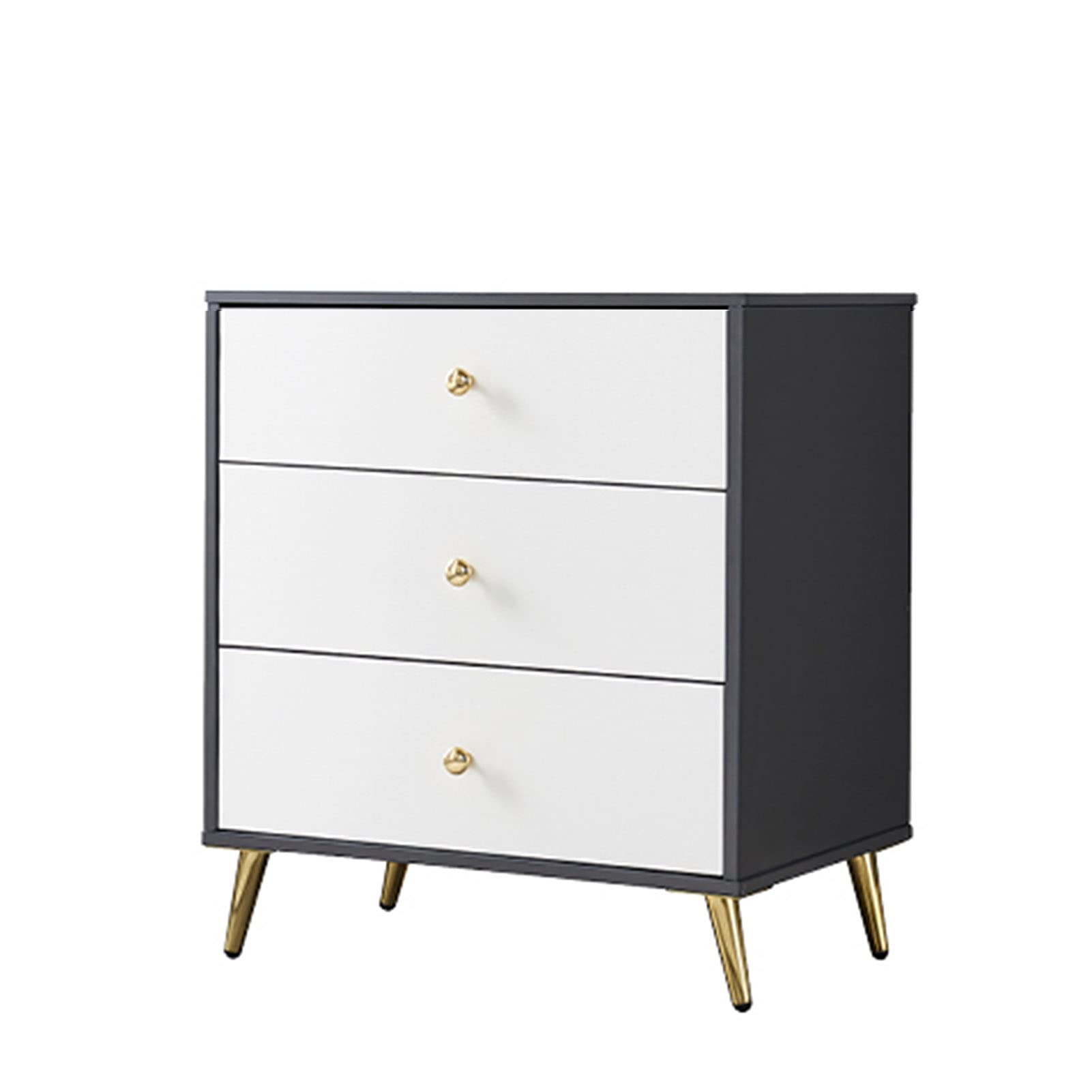 Wooden Chest of Drawers 3-Tier Dresser with Silent Slide Rails & Metal Handles - Bedroom, Living Room, Corridor Storage Organizer for Clothes, Accessories & Home Decor