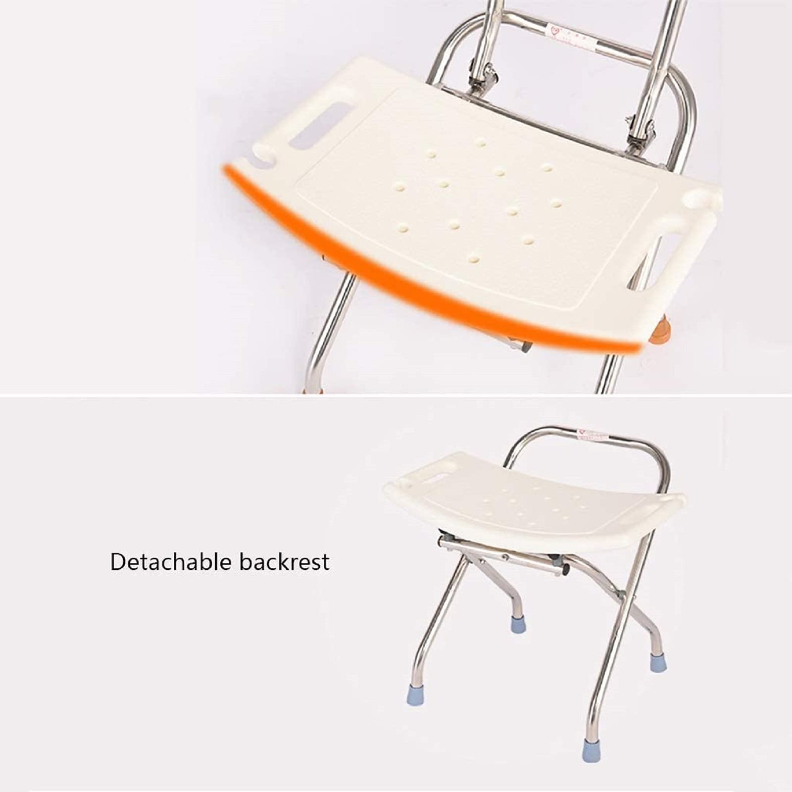 **Adjustable Folding Shower Chair with Removable Back & Arms - Lightweight Medical Spa Bathtub Seat Bench for Elderly & Disabled - Perfect for Bathroom Safety & Relaxation**