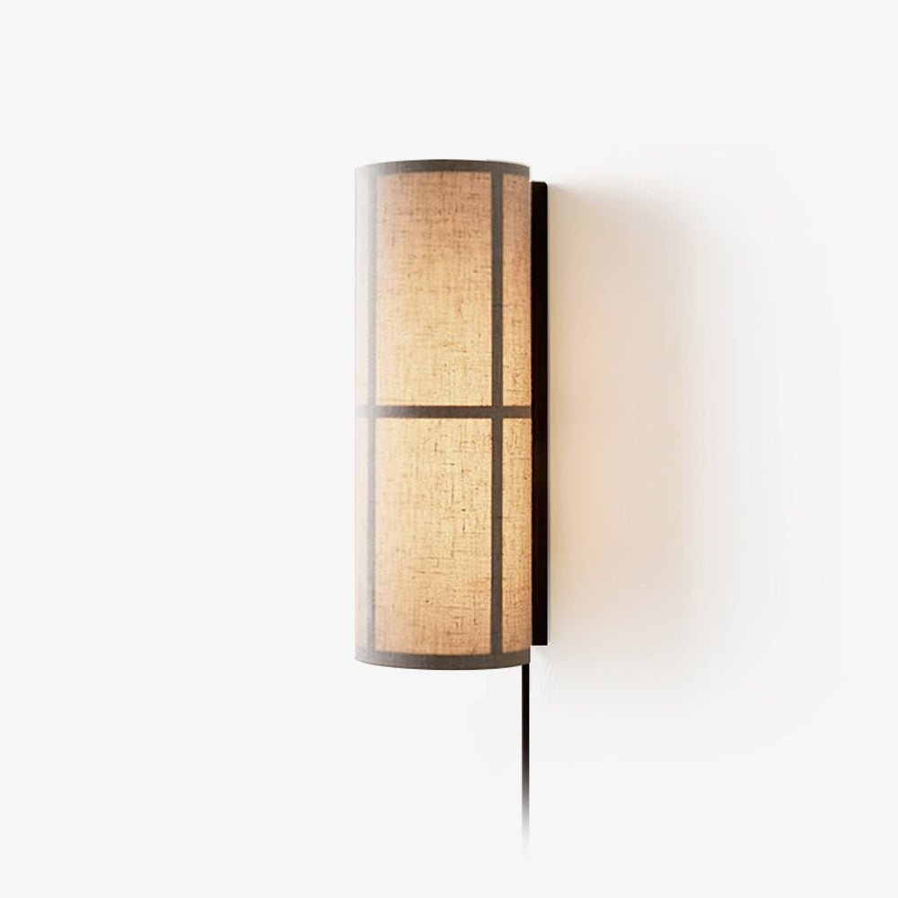 Modern Cylinder Fabric Plug-in Wall Lamp - Soft Lighting for Bedroom, Living Room & Hallway - Easy Installation & Energy Efficient