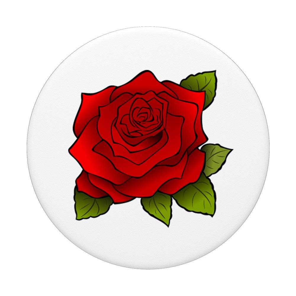 Red Rose PopSockets PopGrip - Interchangeable Phone Grip & Stand for iPhone, Samsung, Smartphones - Perfect for Selfies, Video Calls, and Secure Phone Handling
