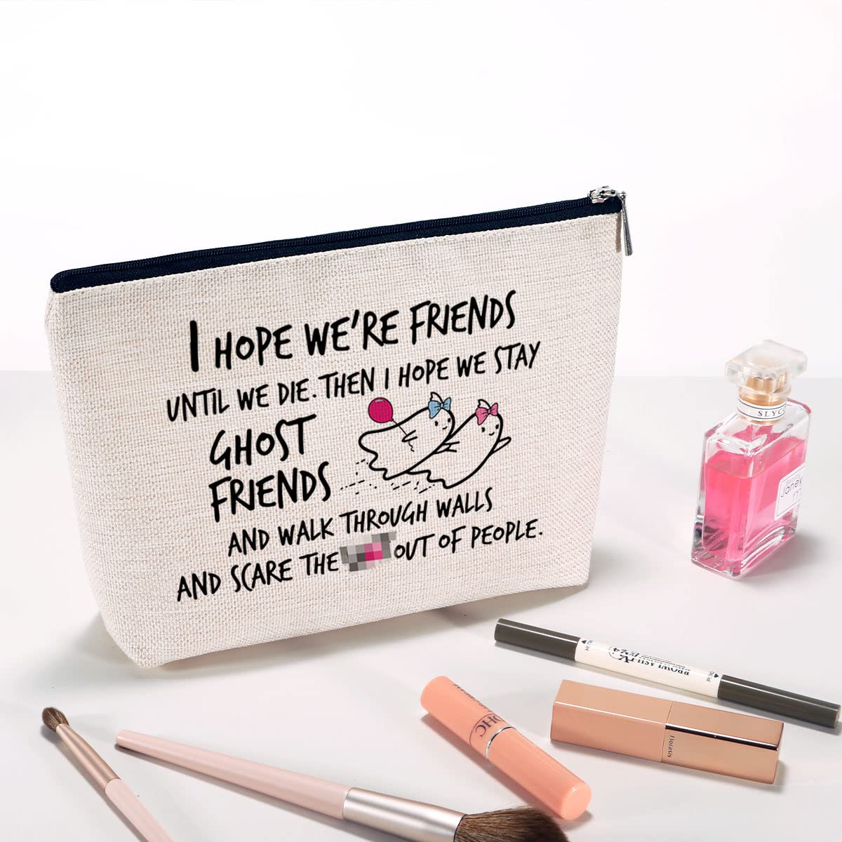 Best Friendship Gifts for Women - Cute Makeup Bag for Bestie BFF - Perfect Birthday Gift Idea for Her - MB003 | Great for Travel, Cosmetics Storage & Everyday Use
