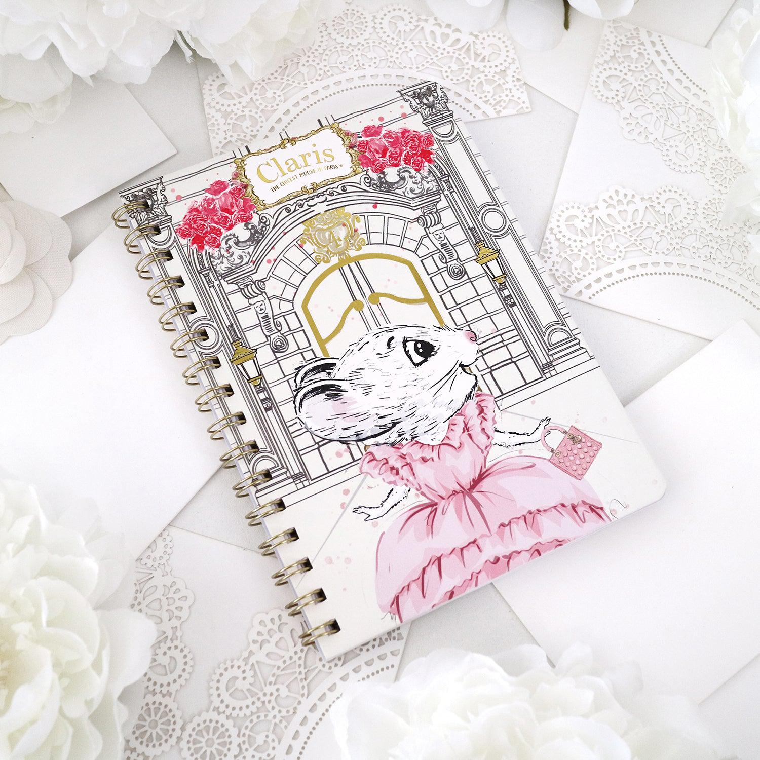Claris The Mouse A5 Spiral Notebook - Cute Animal Design, 80 Sheets College Ruled Paper, Perfect for School, Office & Journaling - Back to School Supplies & Gift Idea