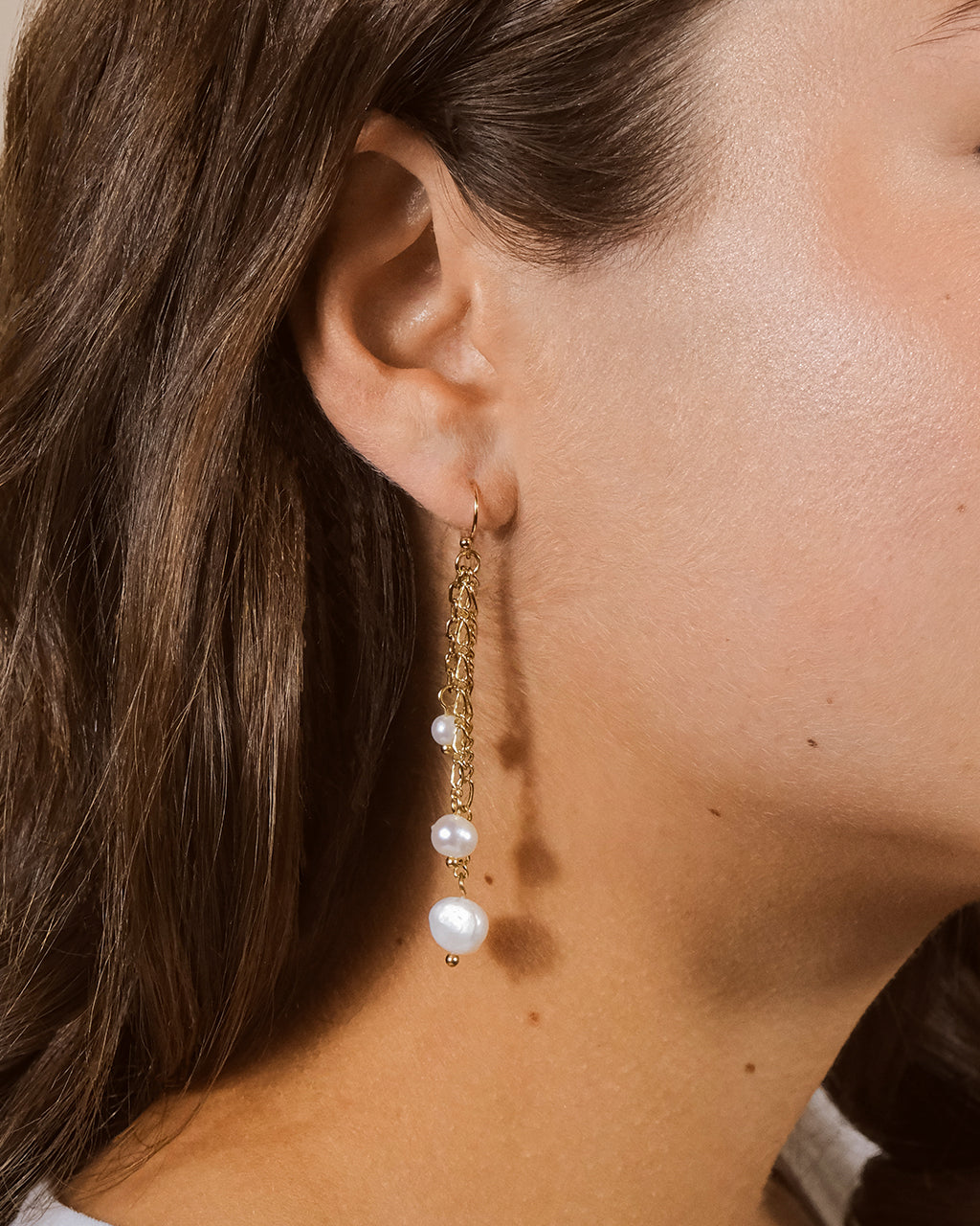 Elegant Mixed Chain Link Pearl Dangle Earrings for Women - Vintage Boho Chic Jewelry Gift for Party, Wedding & Everyday Wear