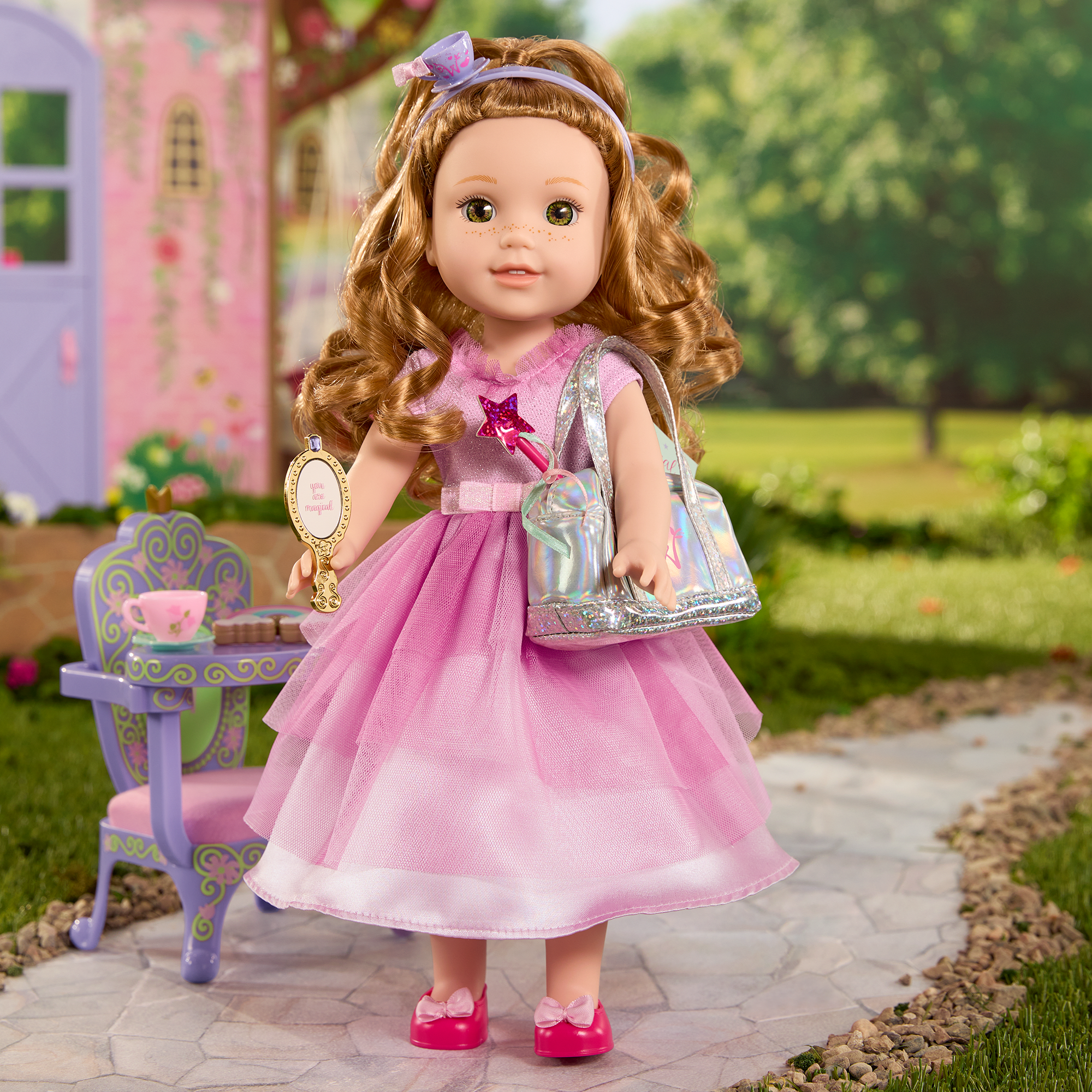 WellieWishers Royal Bundle - Princess Dress Up Set for Kids | Pretend Play & Tea Party Costume | Perfect for Birthday Gifts & Role Play Activities