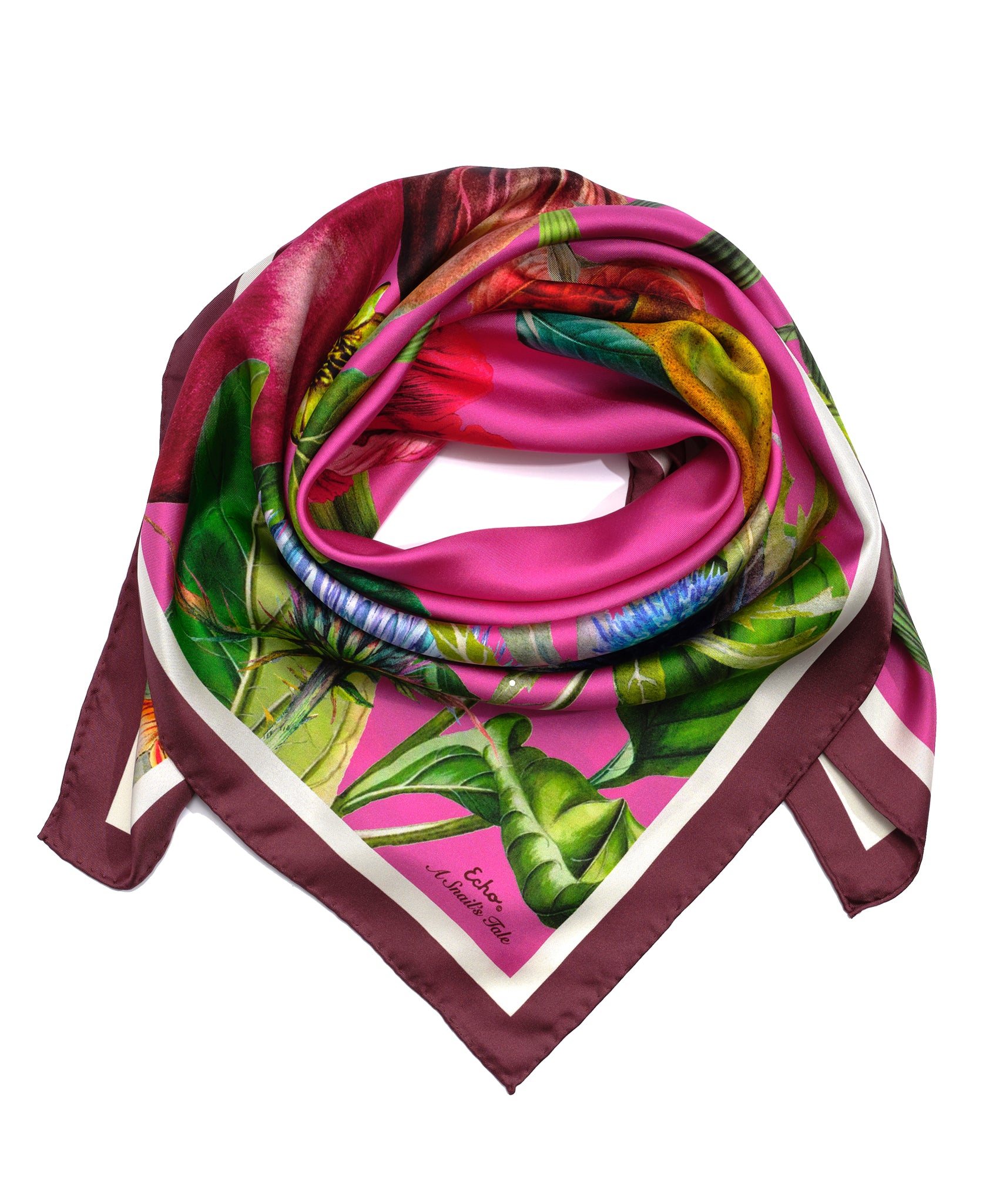35 Silk Square Scarf - A Snail's Tale Luxury Fashion Accessory for Women, Elegant Neck Scarf for Office, Travel & Special Occasions