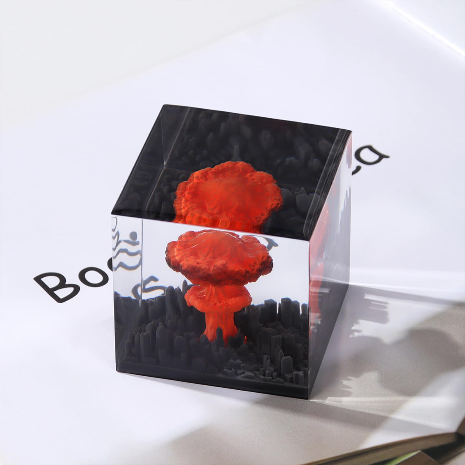Handmade Atomic Bomb Resin Lava Lamp - Unique Explosion & Mushroom Cloud Night Light for Home Decor, Bedroom, Office & Gift Ideas - Cool Nuclear Themed Lighting Accessories