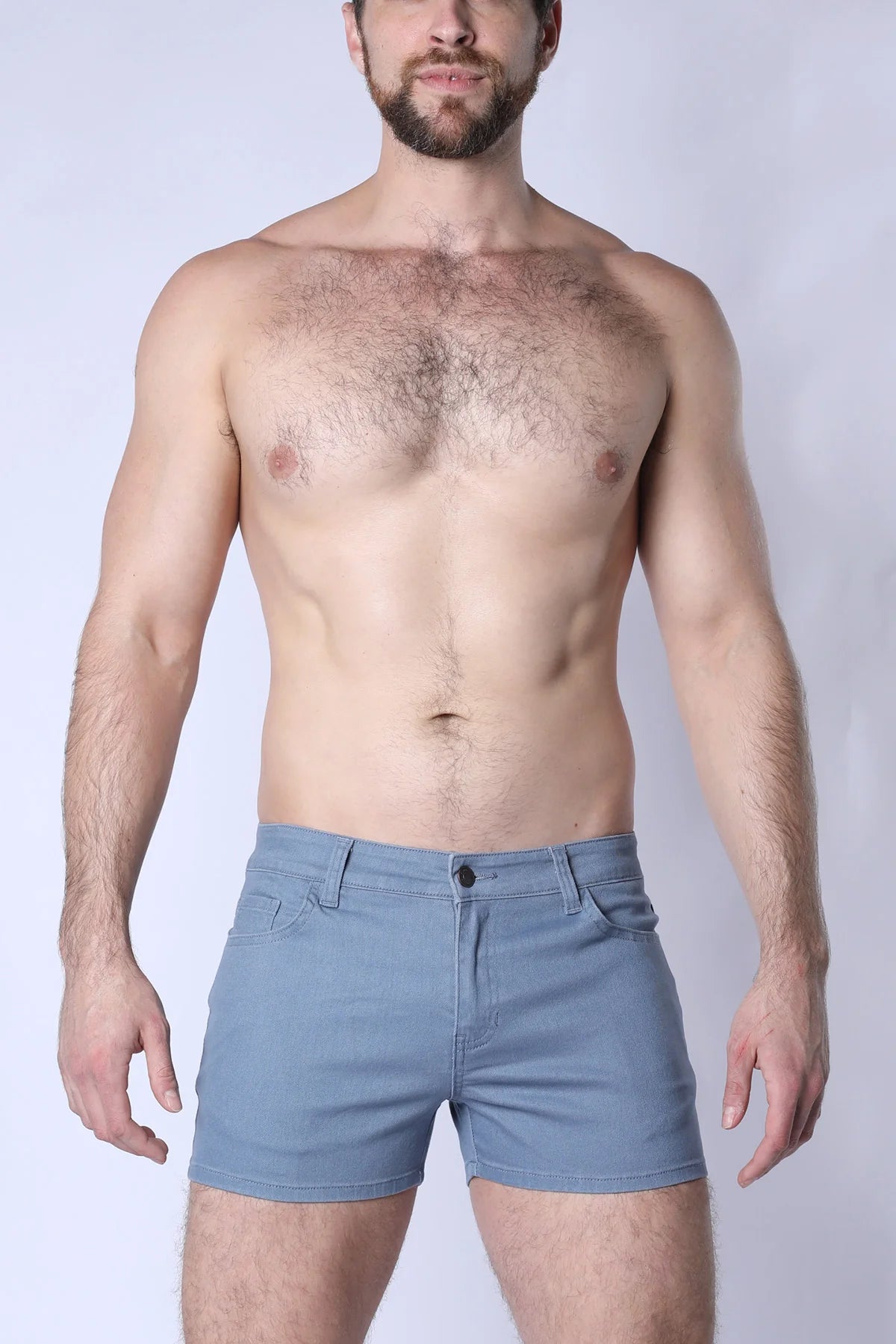 Timoteo Amalfi 3 Slim Fit Super Stretch Cotton Twill Shorts for Men - Blue Casual Summer Shorts | Perfect for Beach, Gym & Everyday Wear