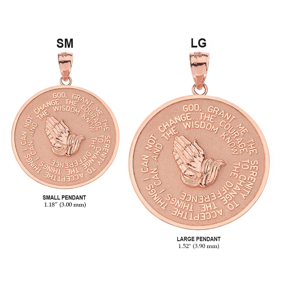 Engraved Serenity Prayer Necklace with Praying Hands & Lord's Prayer Medal - Religious Jewelry for Women & Men - Perfect for Church, Daily Wear & Spiritual Gifts