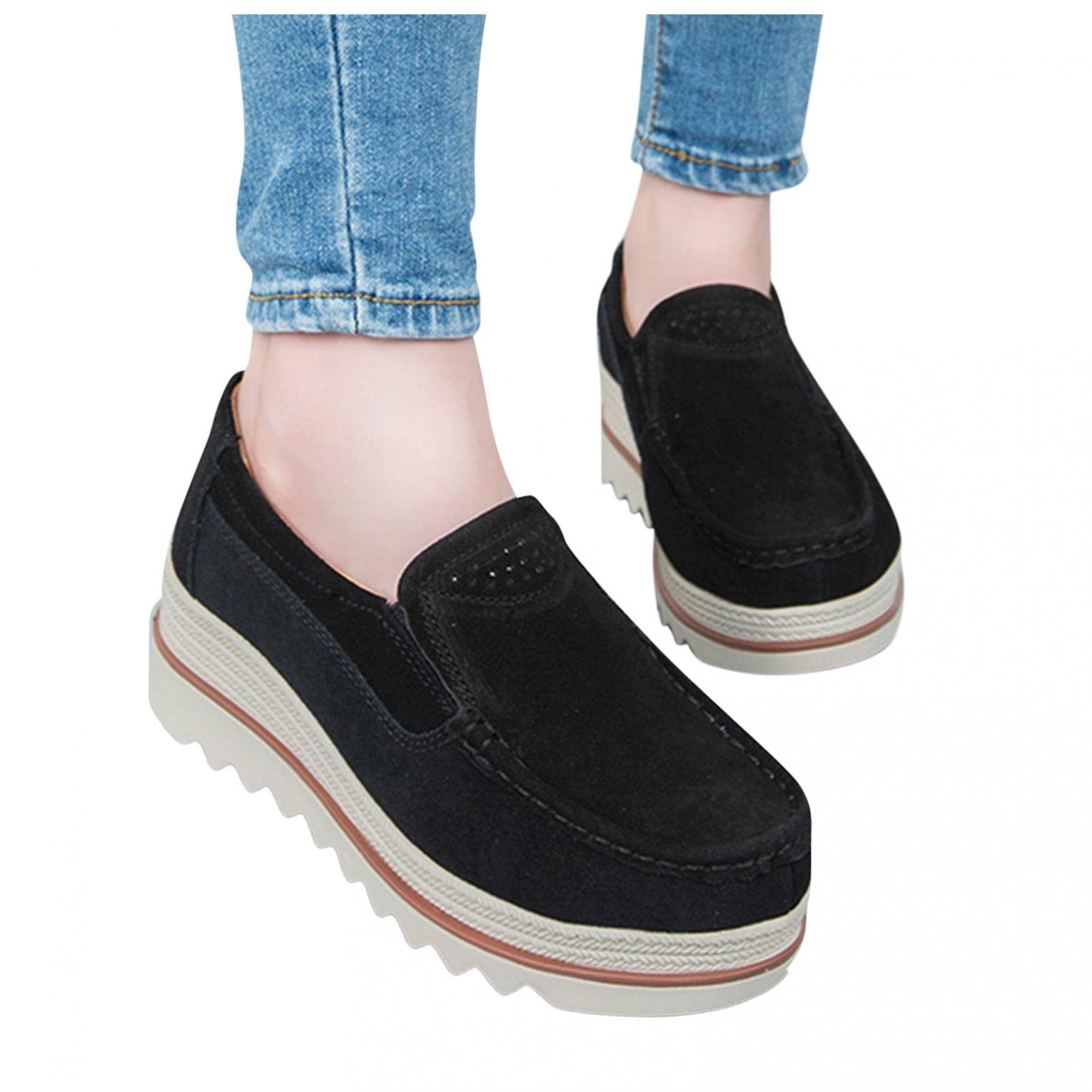 Women's Slip On Sneakers 2022 - Breathable Canvas Loafers with Flat Platform for Casual Wear | Running Shoes for Summer & Everyday Use
