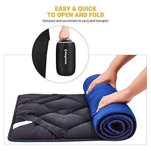 KingCamp Heavy Duty Folding Camping Cot with Comfortable Foam Topper - Portable Outdoor Bed for Camping, Hiking & Backpacking