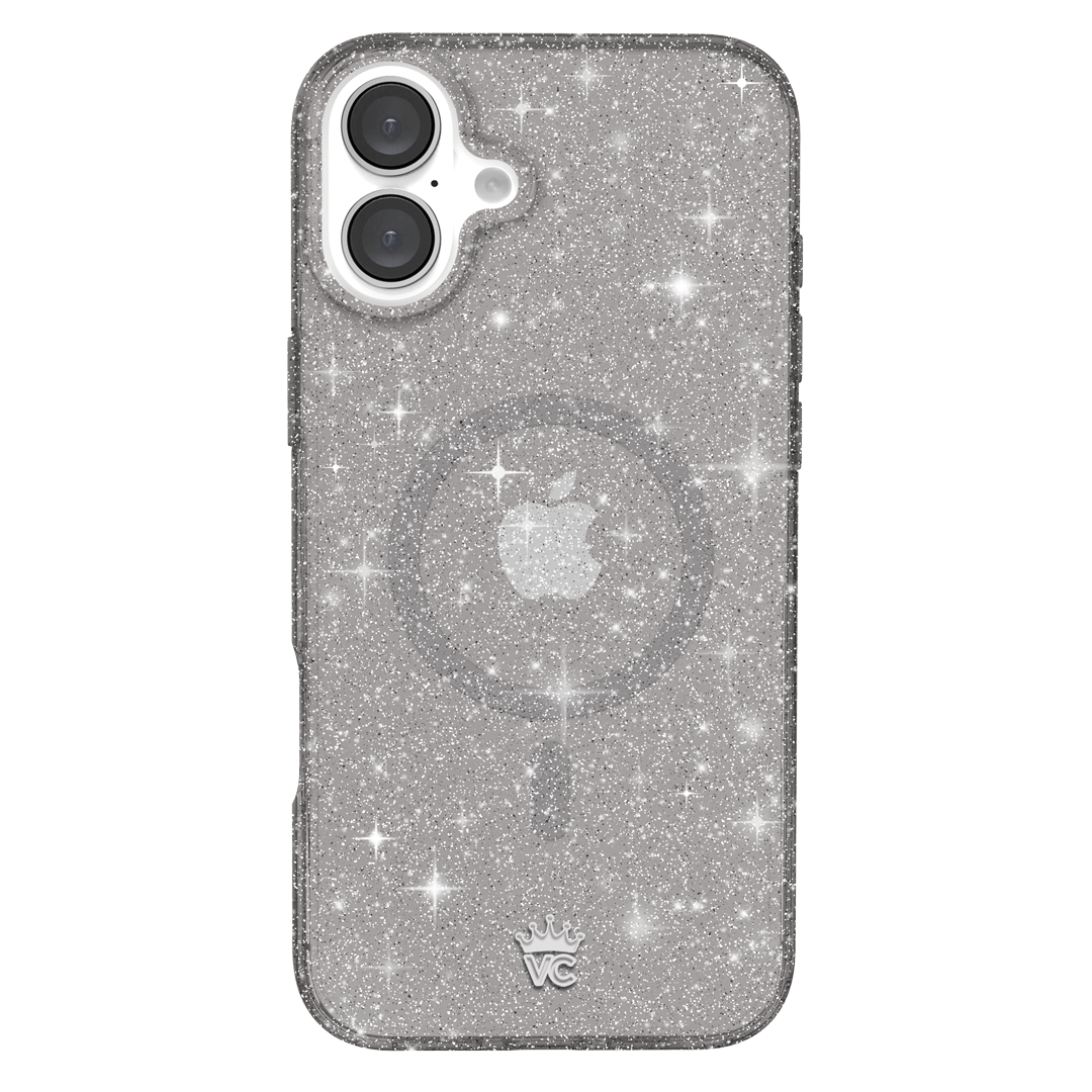 Sparkle Grey Stardust Glitter iPhone Case - Protective & Stylish Phone Cover for iPhone 13/14/15 Pro Max - Perfect for Parties, Events & Everyday Glam