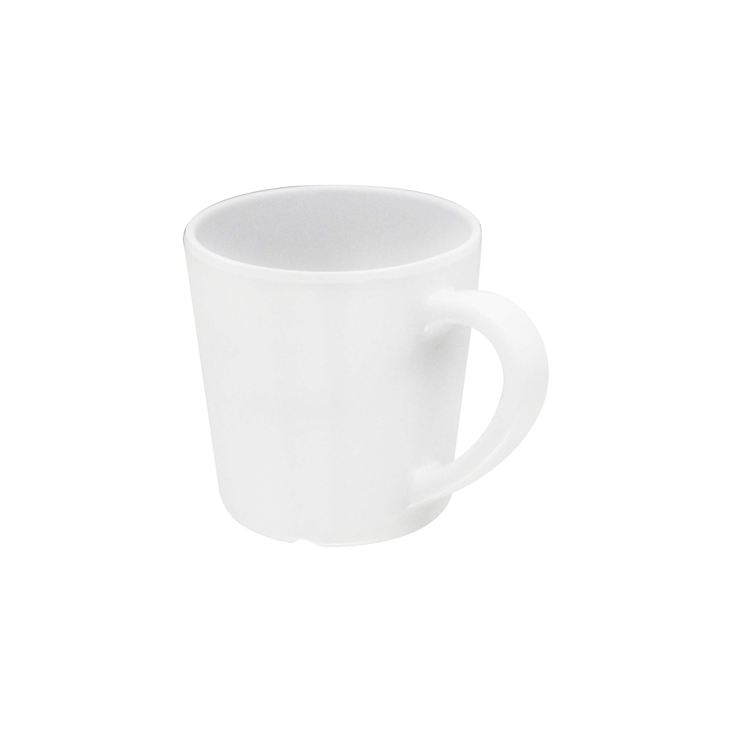 Thunder Group White Melamine 3.125 Inch 7 oz Coffee Mug - Set of 12 Durable Cups for Restaurants, Cafes & Outdoor Dining