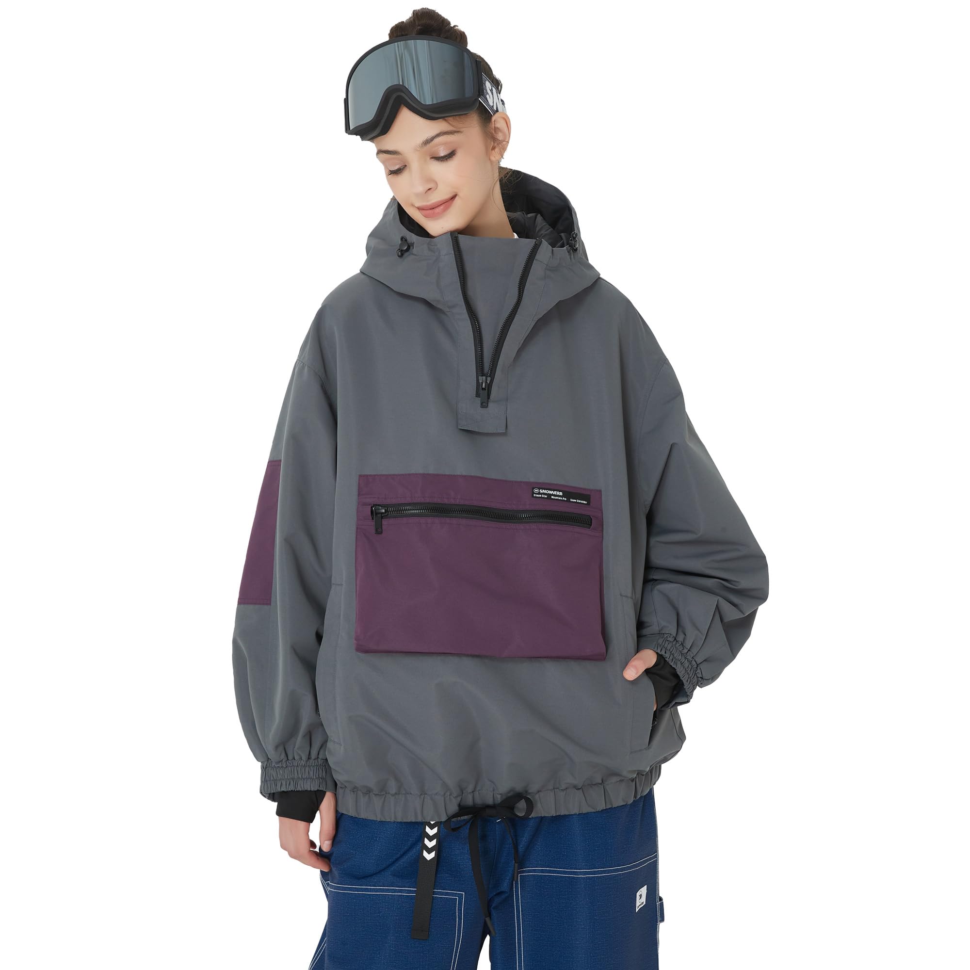 SNOWVERB Men's & Women's Waterproof Insulated Snowboard Jacket - Windproof Ski Coat with Hood for Snowboarding, Skiing & Winter Outdoor Activities