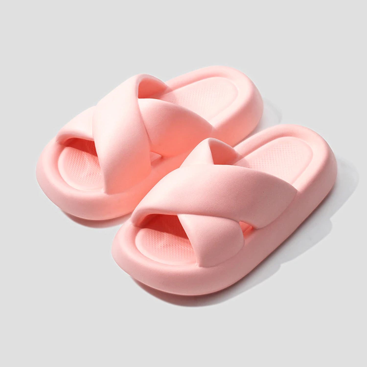 FLOOF Women's Pink Puff Slide Sandals - Comfortable Summer Slippers for Beach, Pool & Home Wear