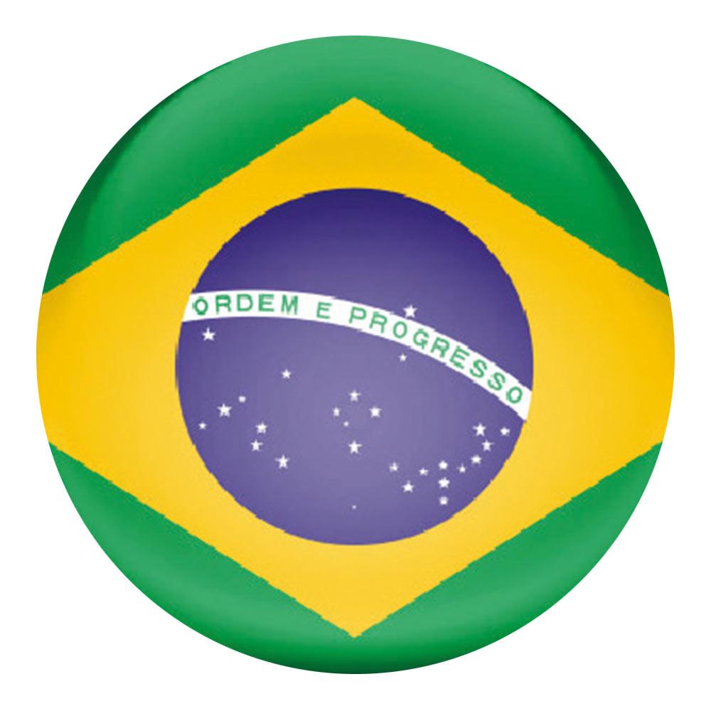 Brazil Flag Emblem Knob Stick - Large Pewter Collar Gear Shift Knob for Cars, Trucks & Jeeps | Patriotic Brazilian Auto Accessory for Enthusiasts & Decor