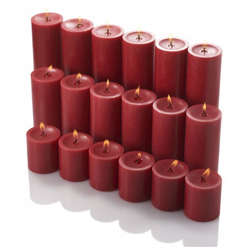 18-Piece Glass Eastland Square Vase Set with 18 Red Richland 3
