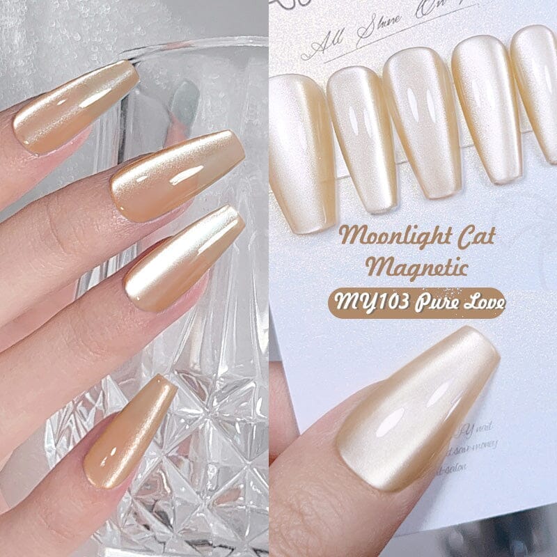 Moonlight Cat Magnetic Gel Polish MY102 Pure Love 10ml - Long Lasting Nail Polish for Gel Manicure, DIY Nail Art at Home, Salon Quality Nail Care