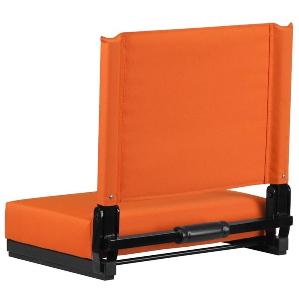 Flash Furniture Grandstand Portable Folding Stadium Seat - Padded Bleacher & Bench Chair with Carrying Handle, 500 lb Capacity, Orange - Perfect for Sporting Events, Concerts & Outdoor Activities