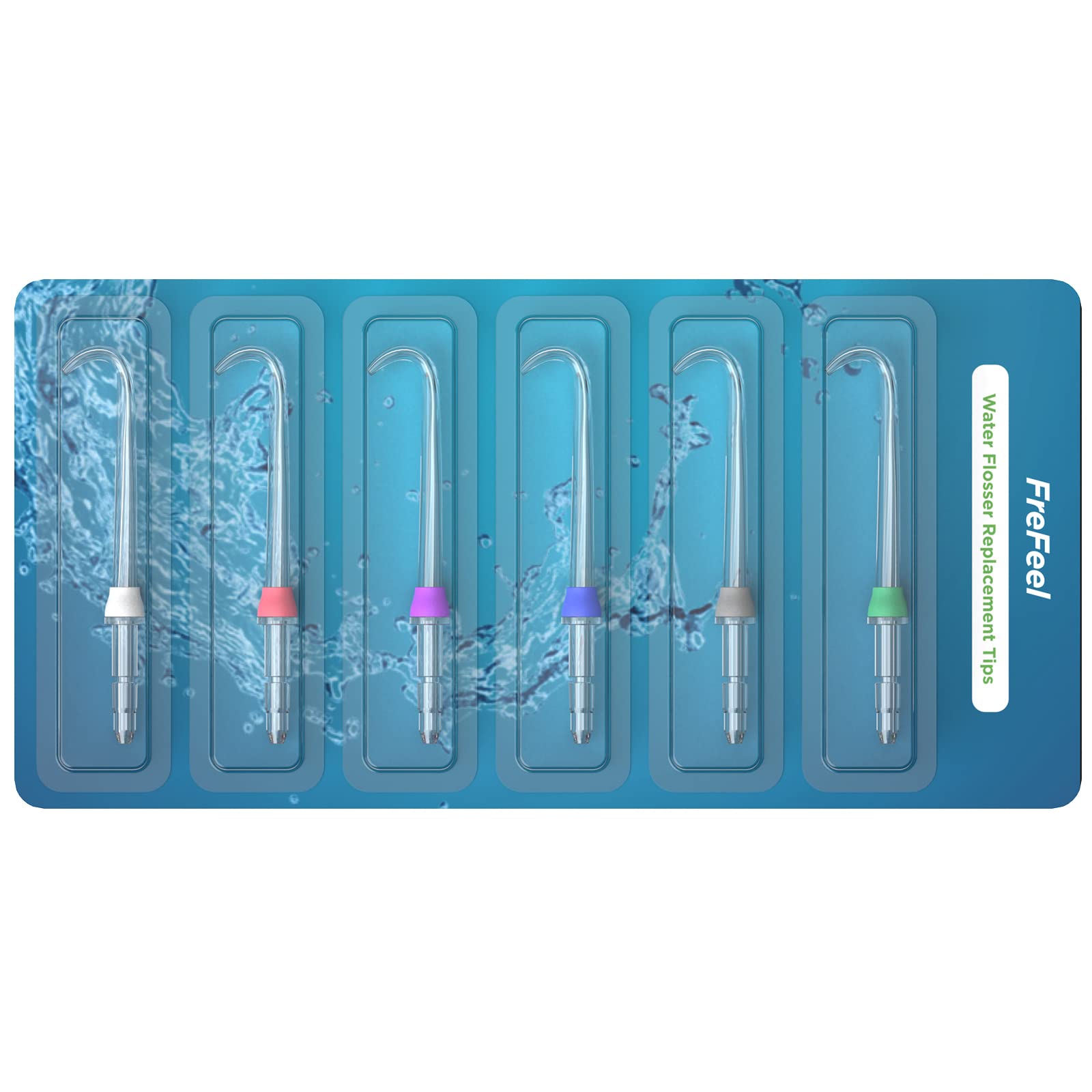 Waterpik Replacement Heads & Implant Denture Tips (6-Pack) - Perfect for Water Flosser Oral Care at Home or Travel