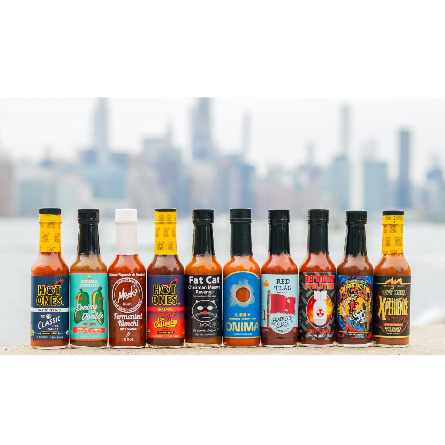 Hot Ones Season 24 Hot Sauce Gift Set - 10-Pack Small Batch Hot Sauce Sampler with Natural Ingredients (5 fl oz Bottles) - Perfect for Spicy Food Challenges, Gifts & Flavor Exploration
