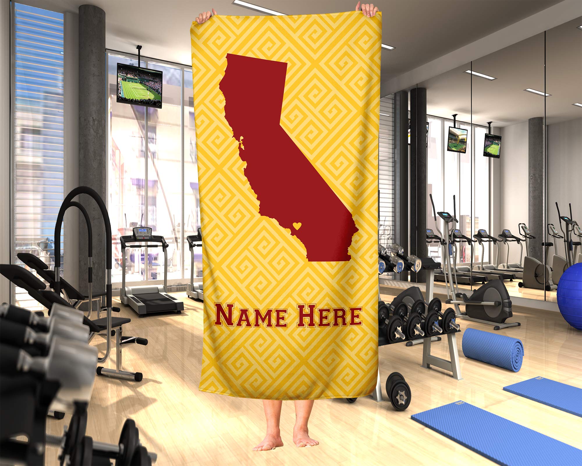 Custom State Pride Beach & Bath Towel - Personalized Medium & Large Towels for Adults & Kids - California & Los Angeles Themed - Perfect for College Football, Basketball Fans, Beach Trips & Pool Parties