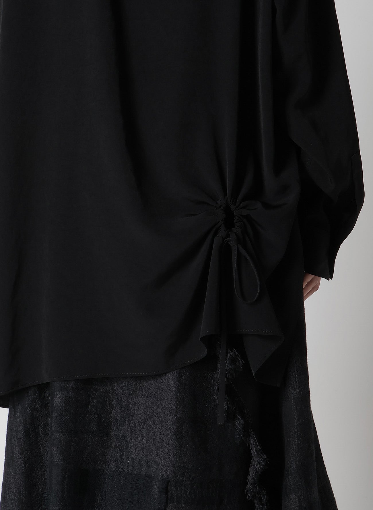 Elegant Crepe de Chine Circle Gathered Blouse for Women | Flowy Casual & Office Wear | Perfect for Work, Dates & Special Occasions