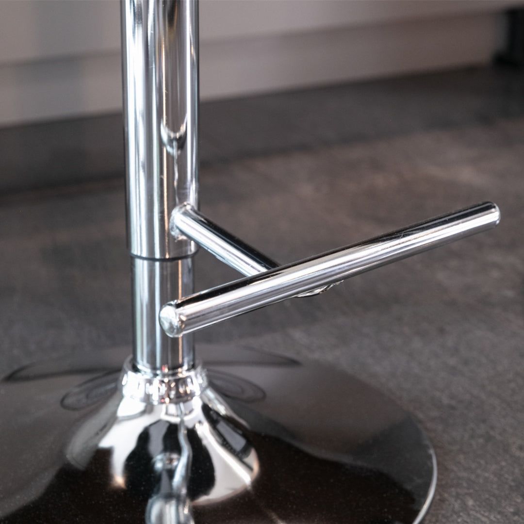 Adjustable Swivel Bar Stools with Footrest - 4 Pack Velvet Upholstered Bar Stools with Chrome Base & Studded Design for Kitchen Island, Home Bar & Dining Room