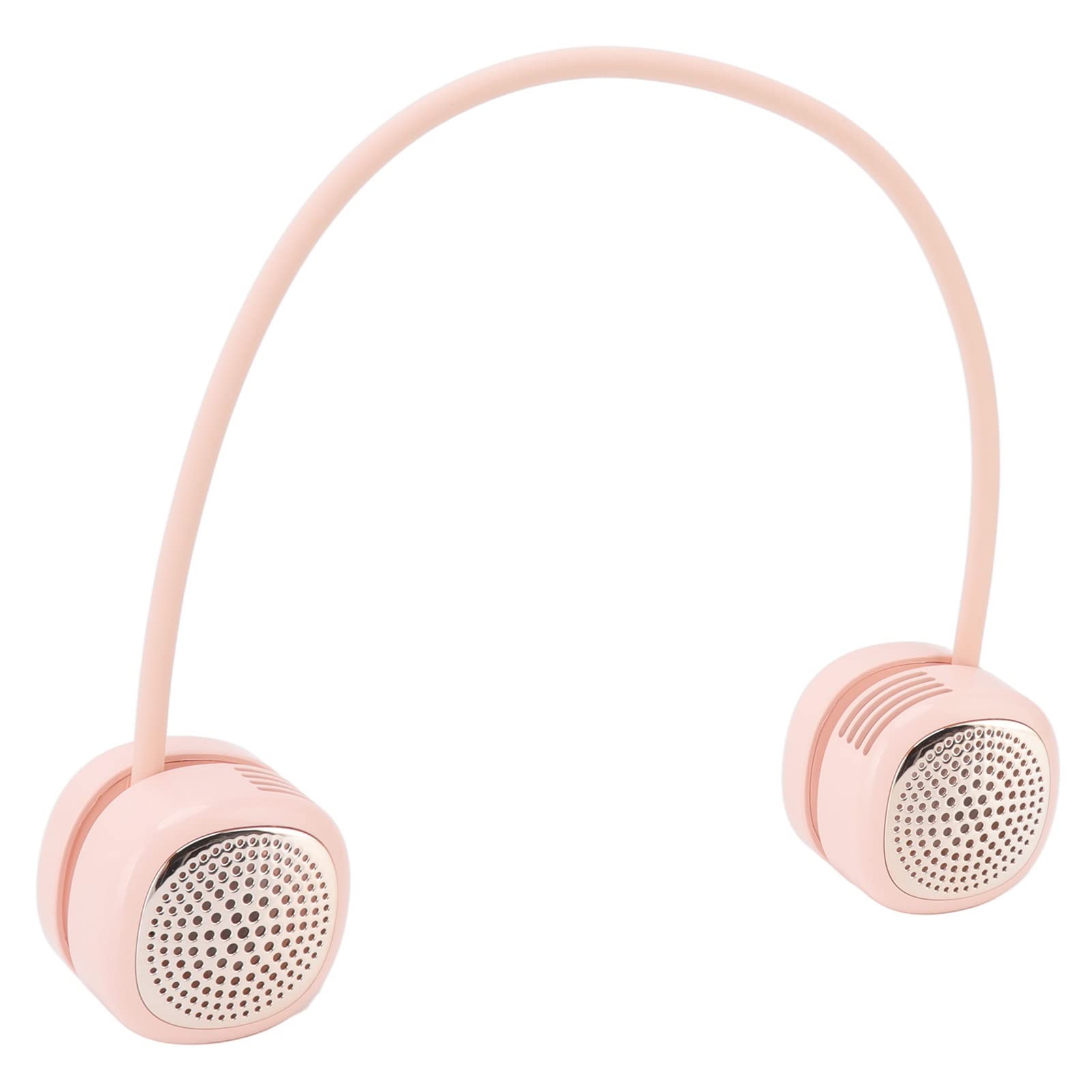 Portable Neck Fan with 360° Rotation - Pink Leafless Cooling Fan, USB Rechargeable, Foldable Double Turbine Design for Outdoor, Home & Office Use - Perfect for Hiking, Travel, Workouts and Hot Weather Comfort